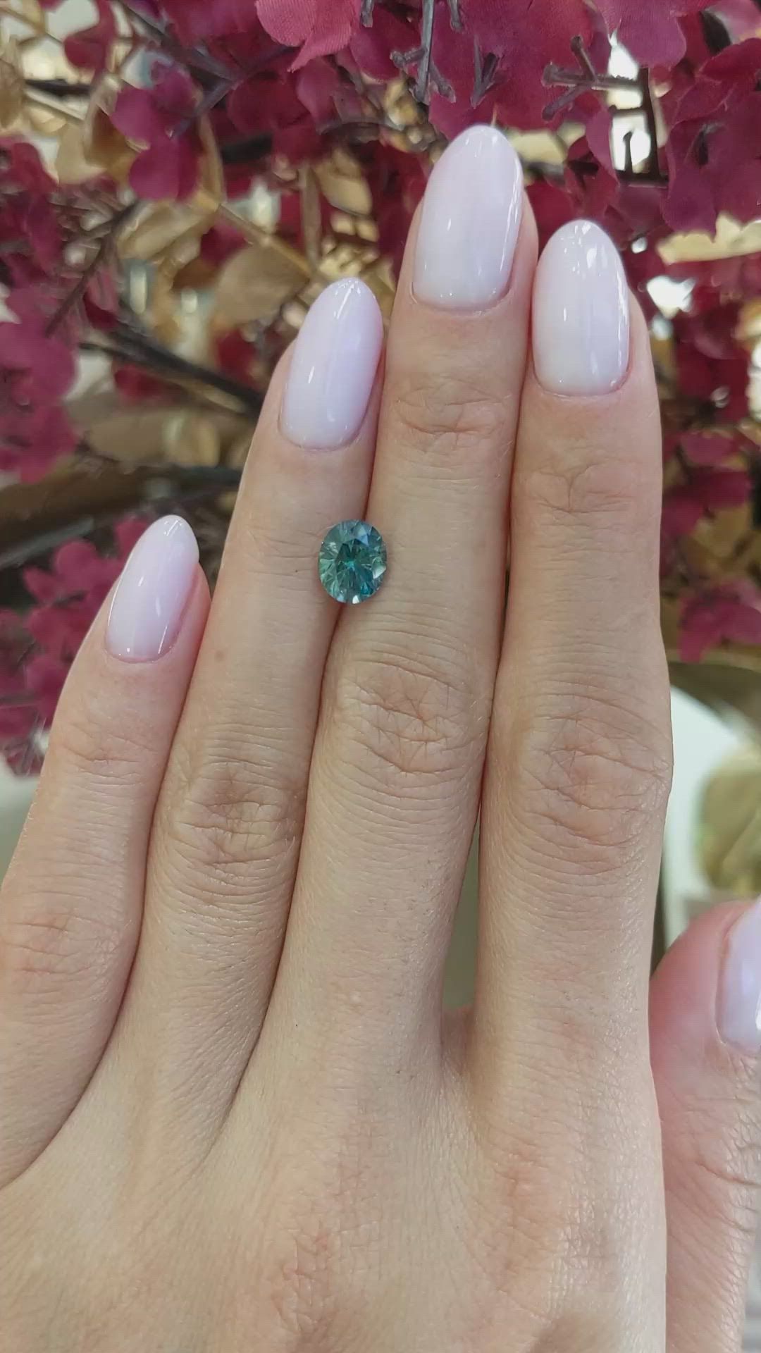 1.85 Ct. Green Sapphire from Montana Size Video
