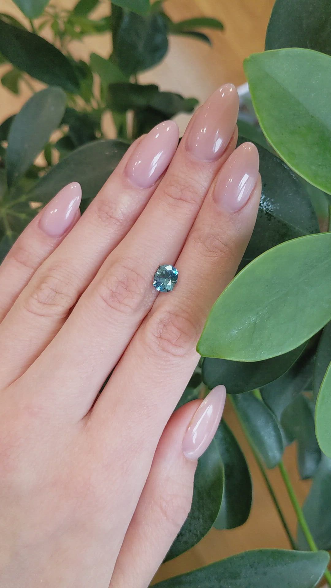 1.83 Ct. Bluish Green Sapphire from Montana Size Video