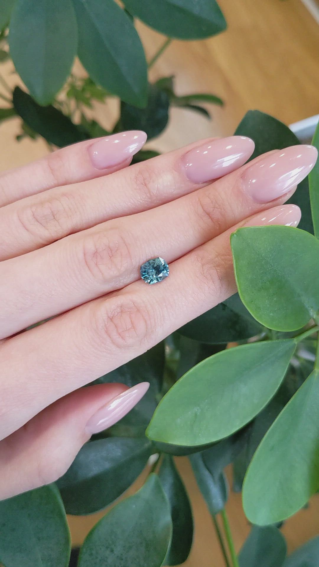 1.83 Ct. Bluish Green Sapphire from Montana Size Video