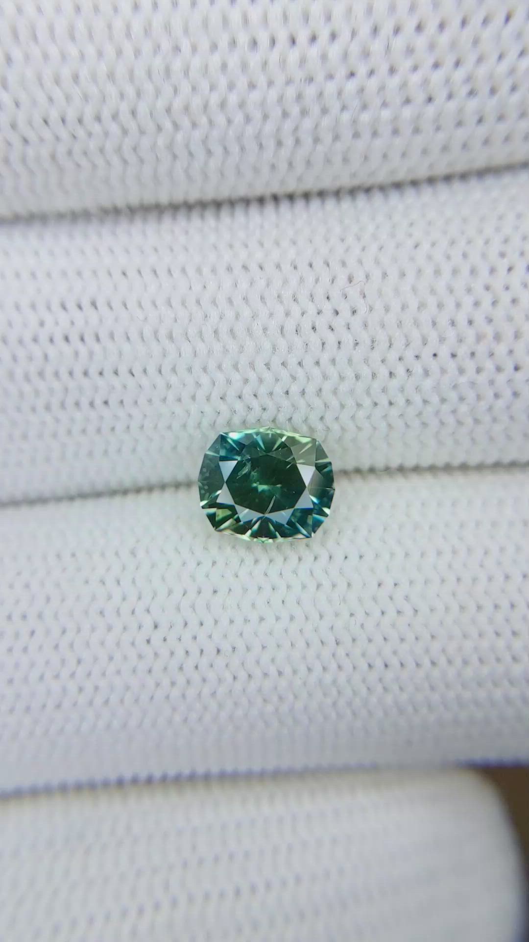 1.83 Ct. Bluish Green Sapphire from Montana Size Video