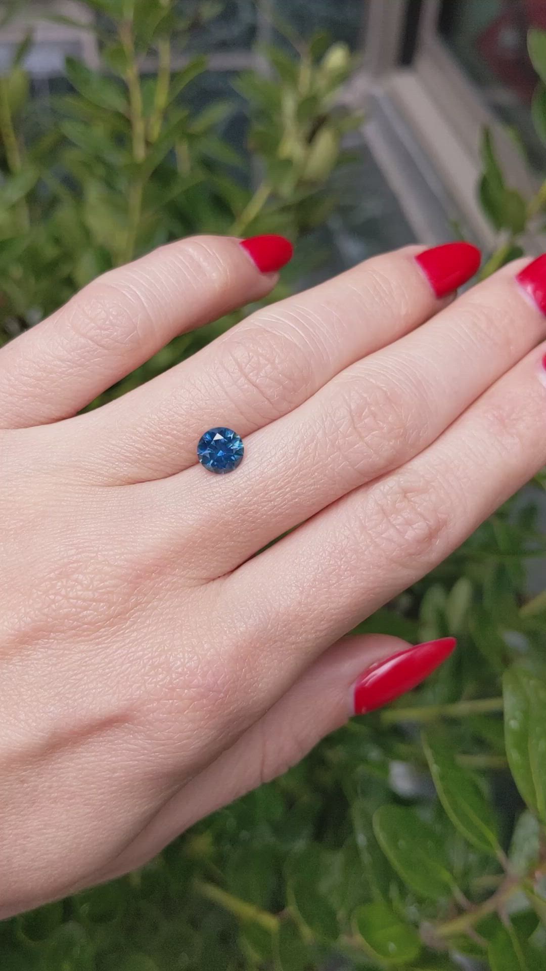 1.34 Ct. Greenish Blue Sapphire from Montana Size Video