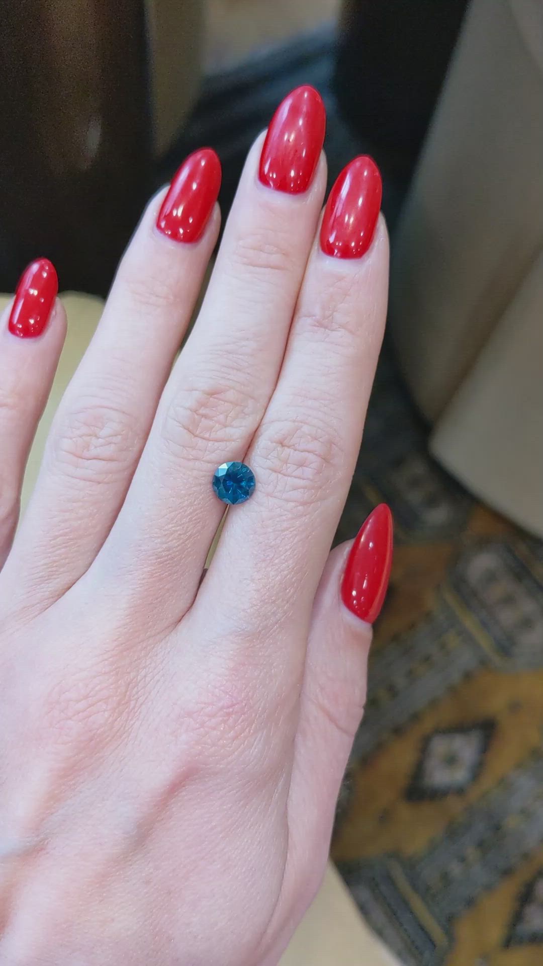 1.34 Ct. Greenish Blue Sapphire from Montana Size Video