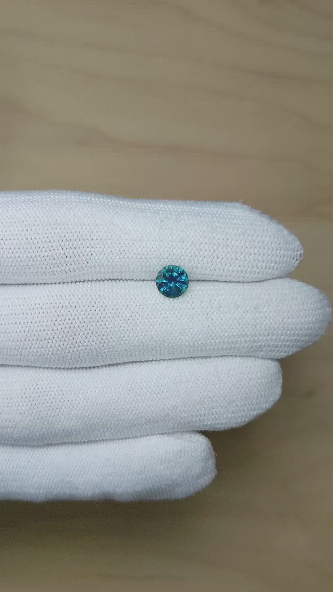 1.34 Ct. Greenish Blue Sapphire from Montana Size Video