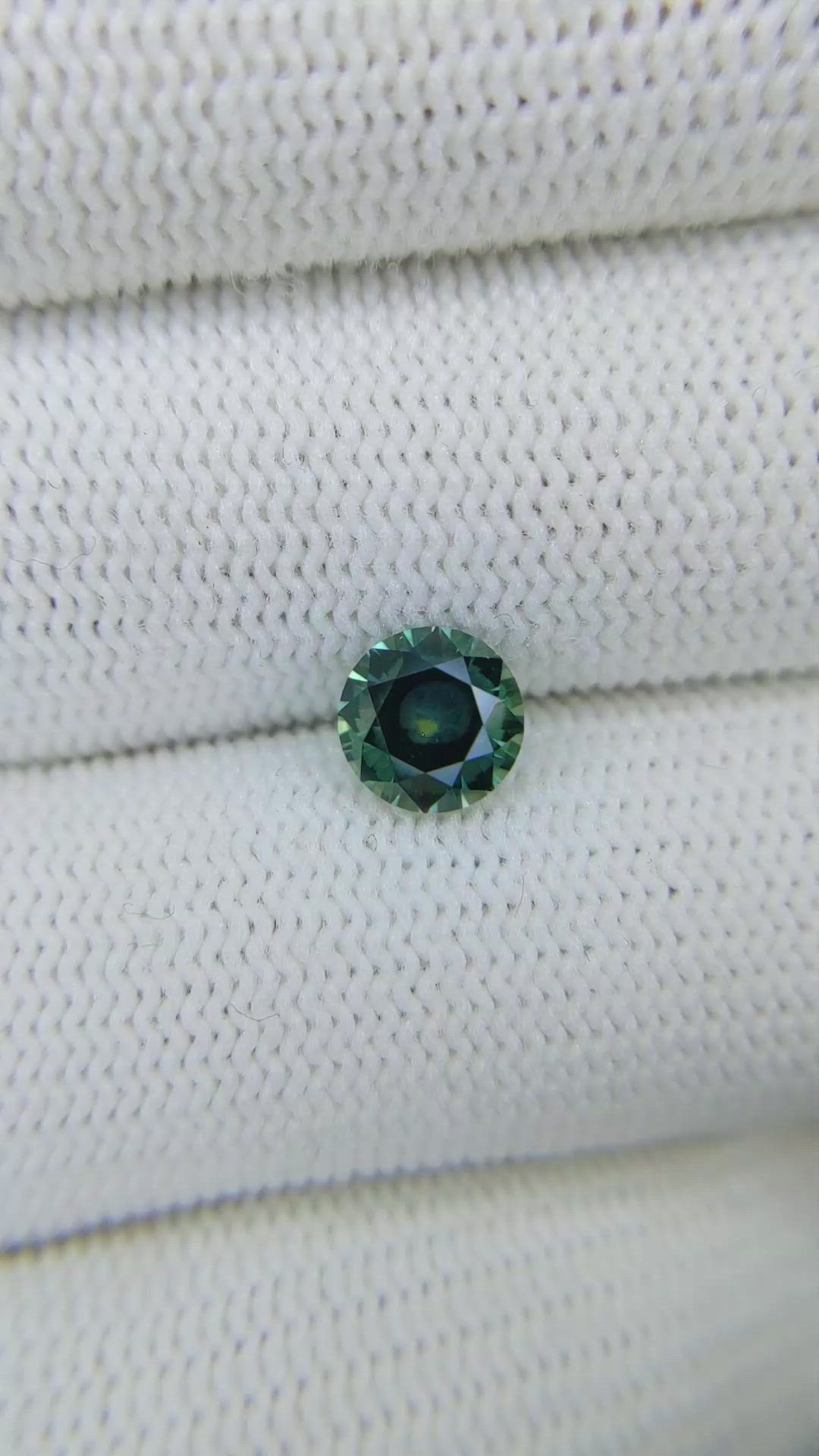1.37 Ct. Bluish Green Sapphire from Montana Size Video