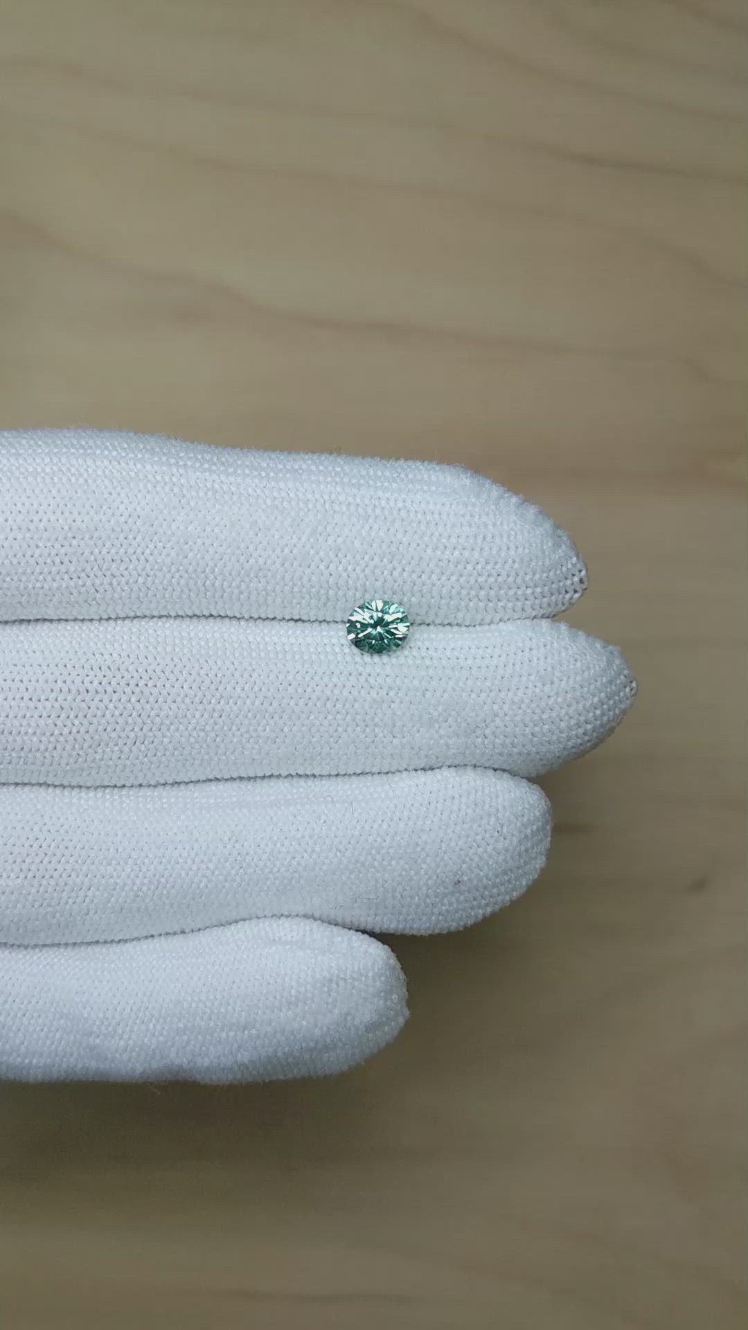 1.02 Ct. Bluish Green Sapphire from Montana Size Video