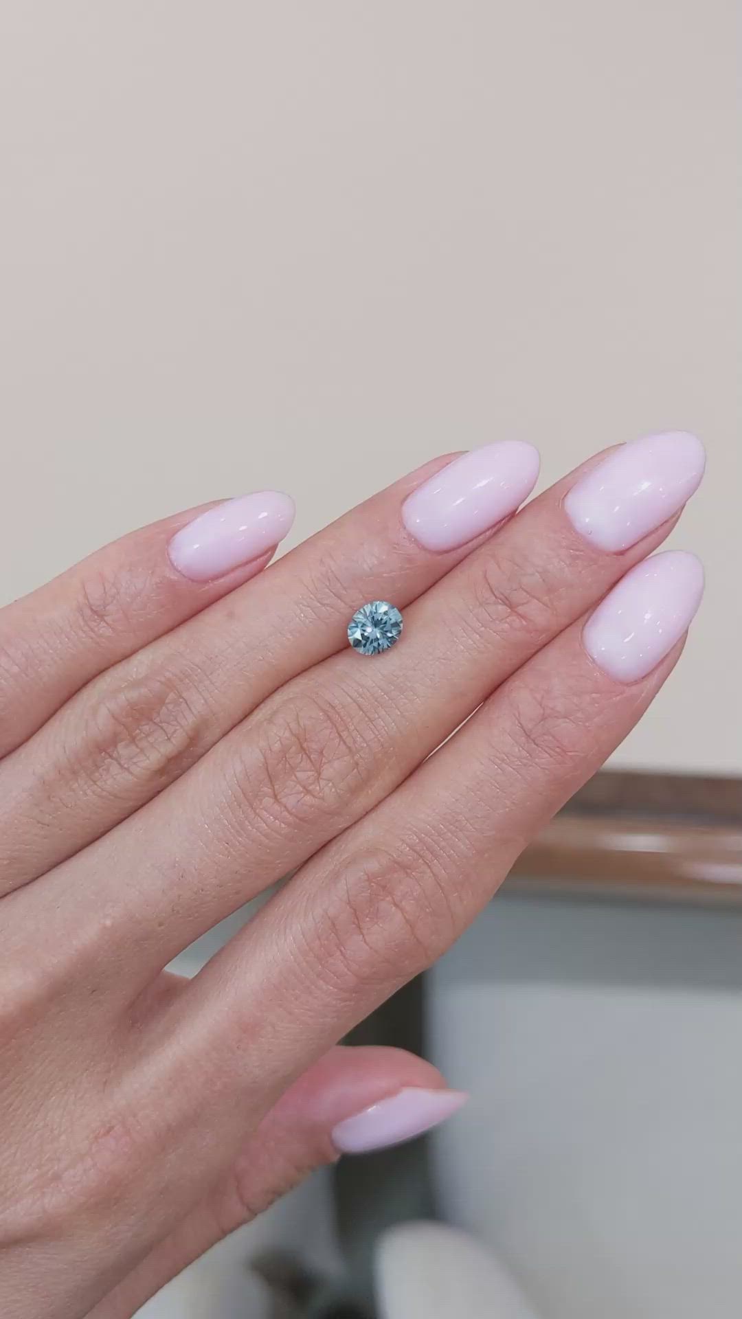 1.02 Ct. Bluish Green Sapphire from Montana Size Video