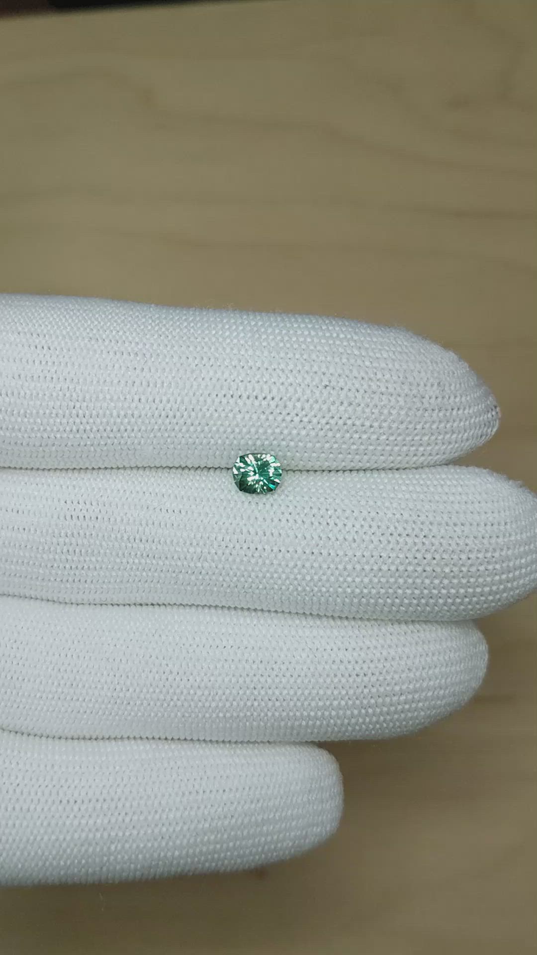 0.89 Ct. Bluish Green Sapphire from Montana Size Video