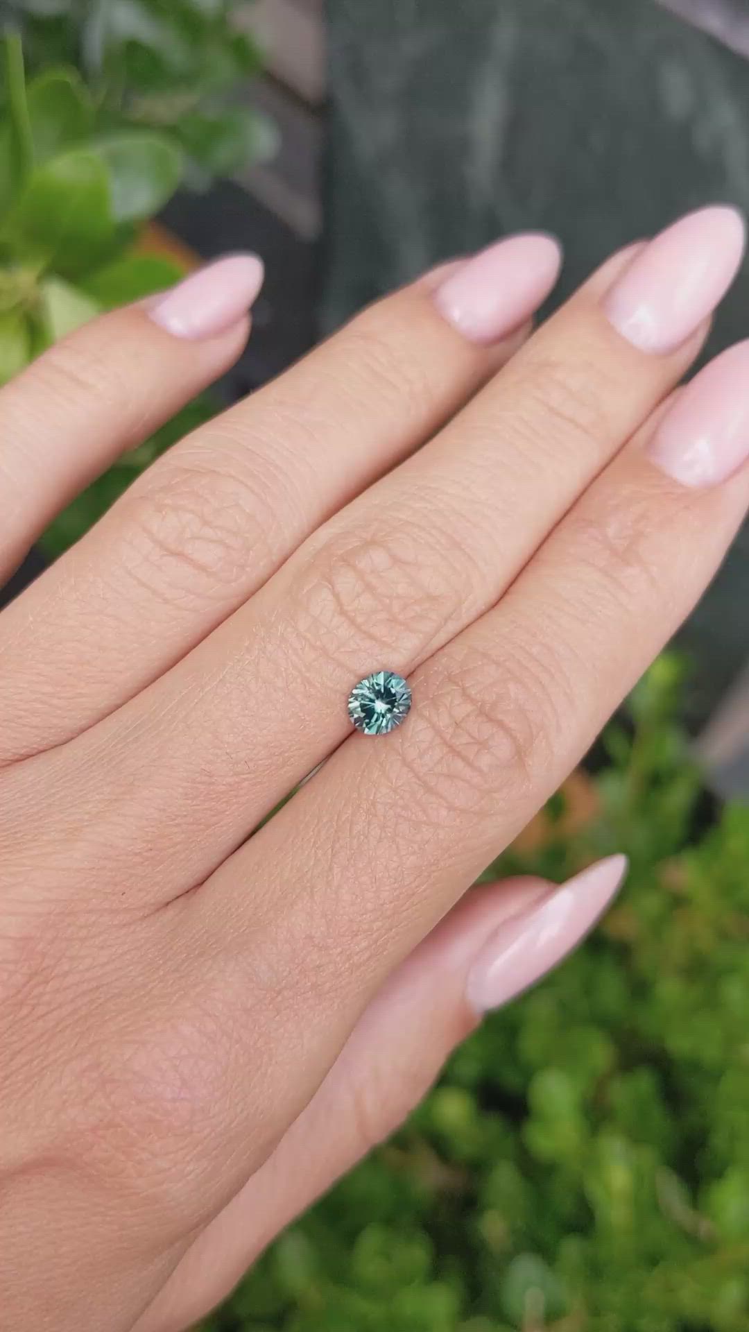 0.87 Ct. Bluish Green Sapphire from Montana Size Video