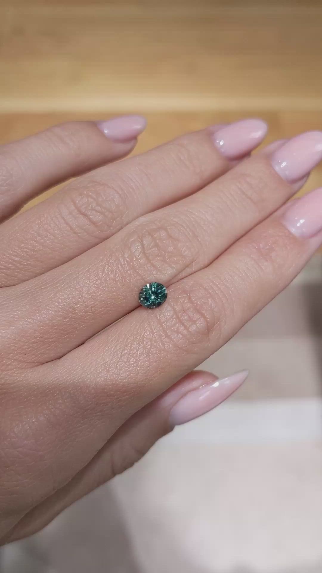 0.87 Ct. Bluish Green Sapphire from Montana Size Video