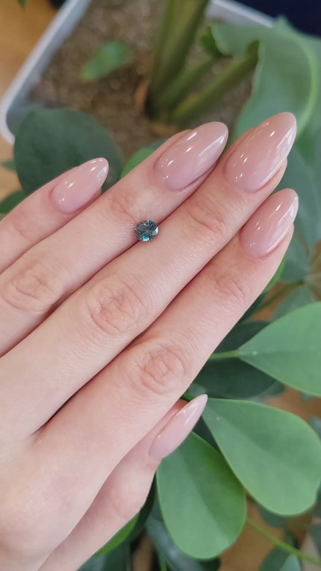 0.87 Ct. Green Sapphire from Montana Size Video