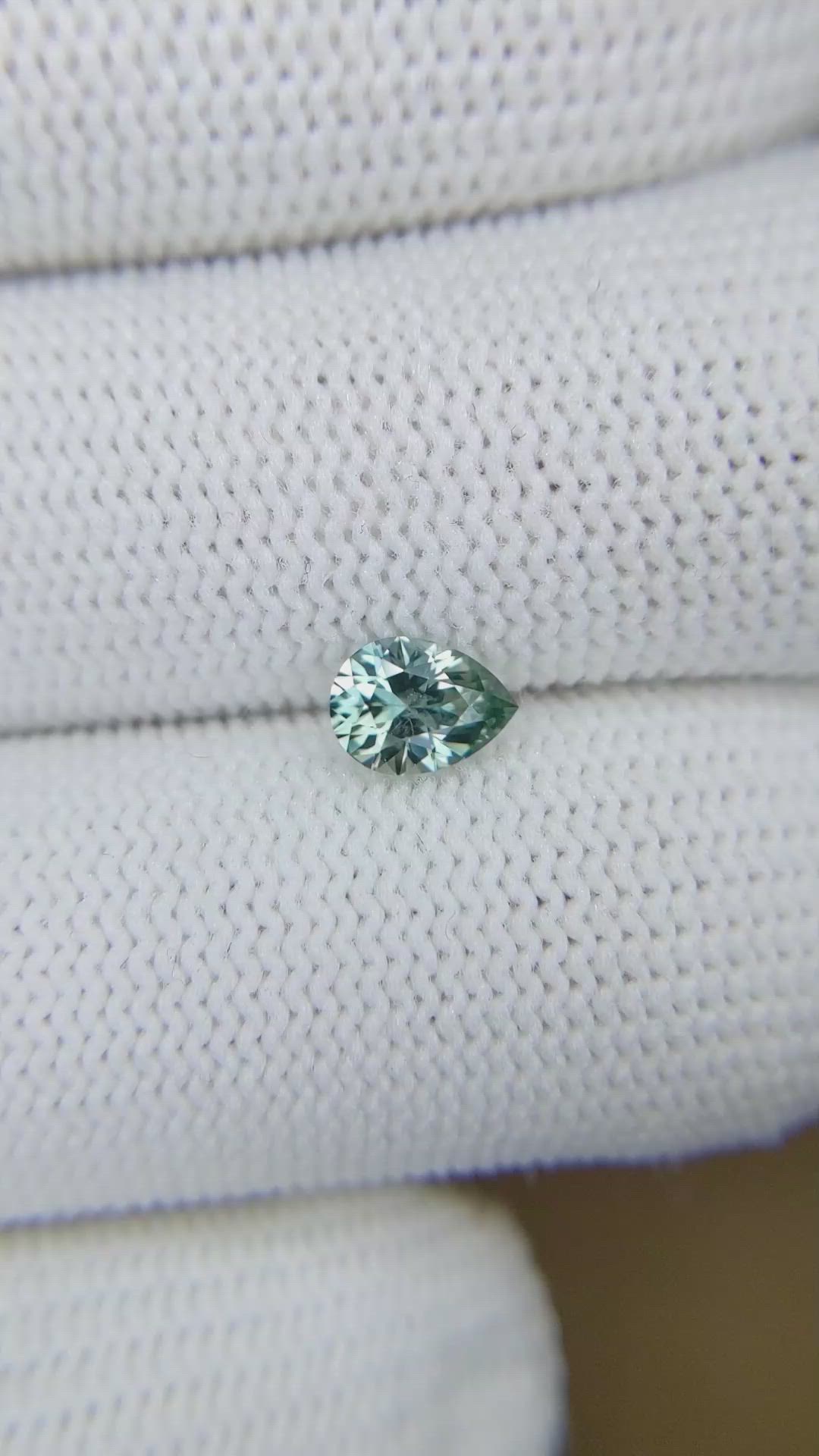 0.78 Ct. Greenish Blue Sapphire from Montana Size Video