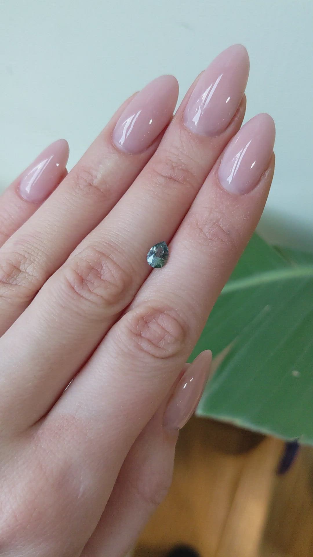 0.78 Ct. Greenish Blue Sapphire from Montana Size Video