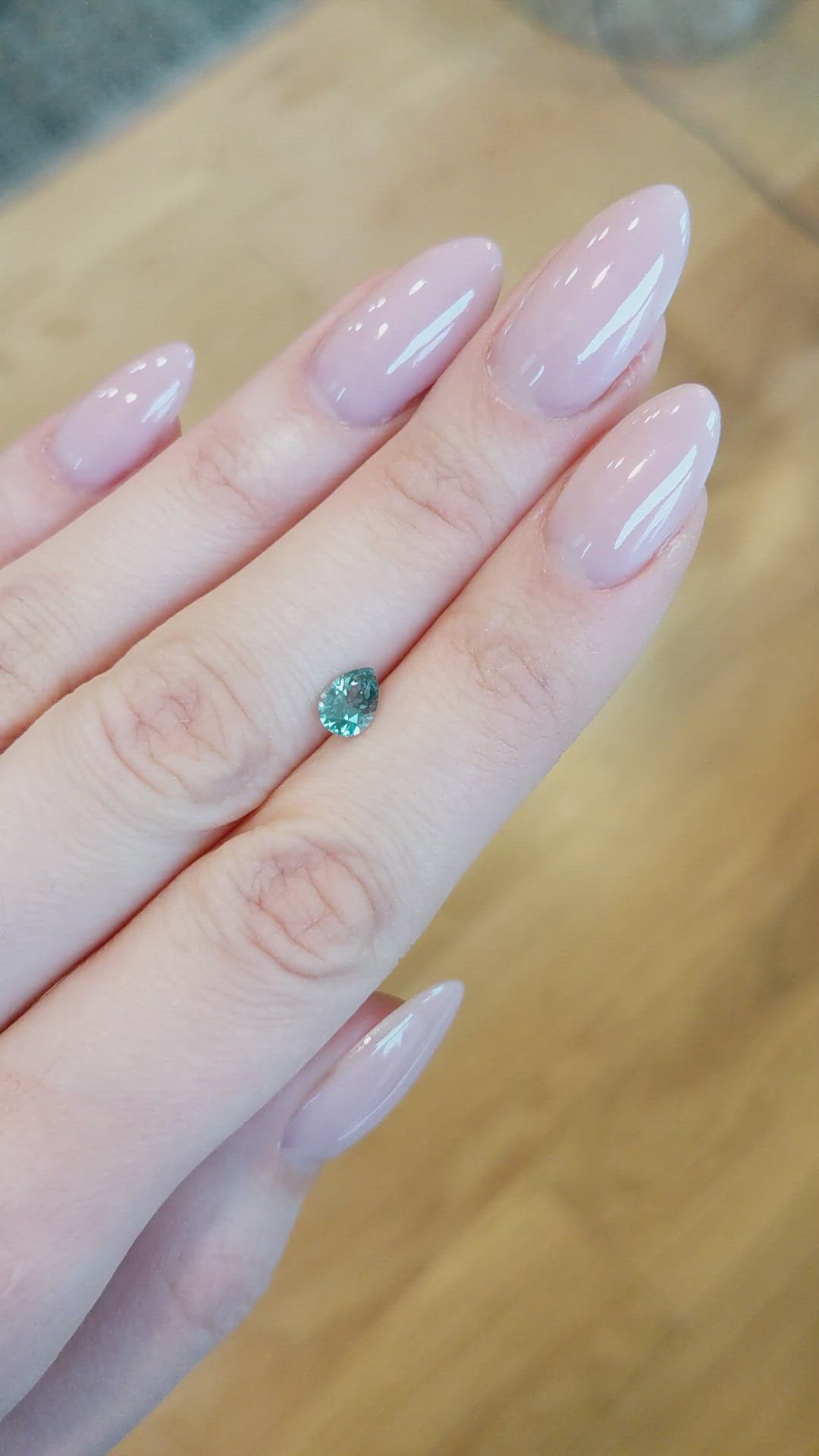 0.78 Ct. Greenish Blue Sapphire from Montana Size Video