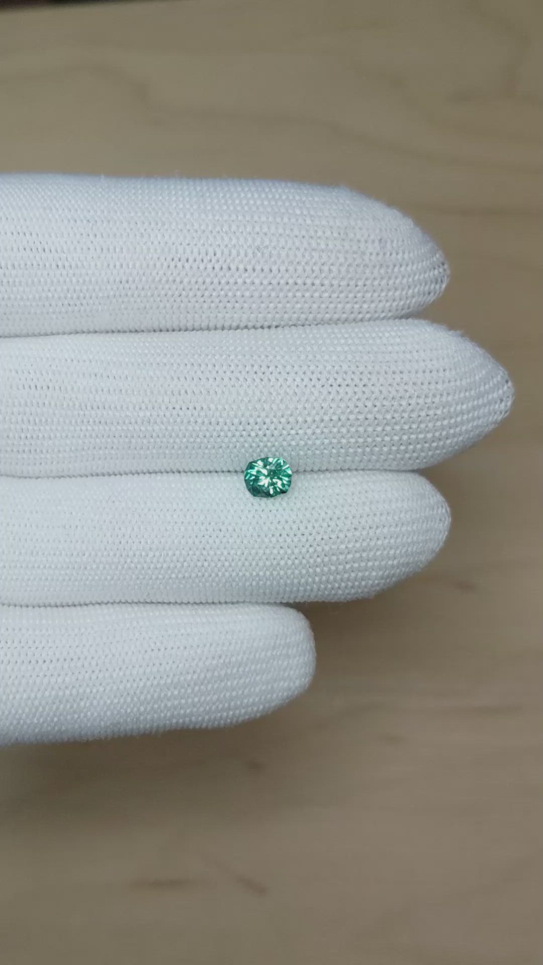 0.84 Ct. Bluish Green Sapphire from Montana Size Video