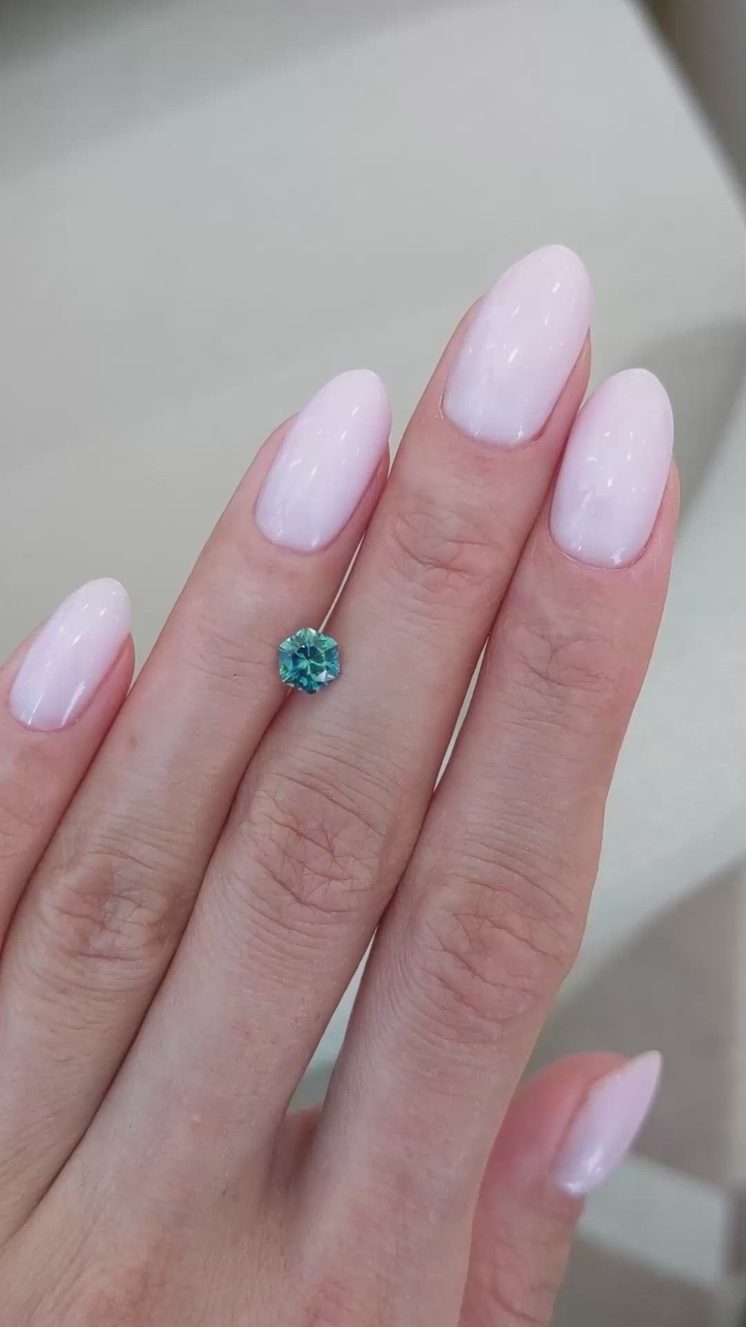 0.83 Ct. Bluish Green Sapphire from Montana Size Video