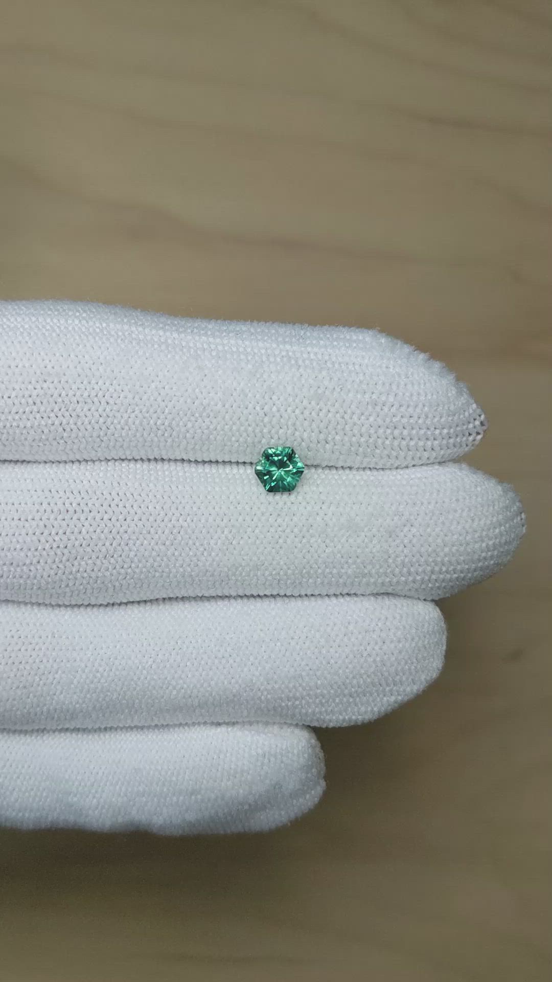 0.83 Ct. Bluish Green Sapphire from Montana Size Video