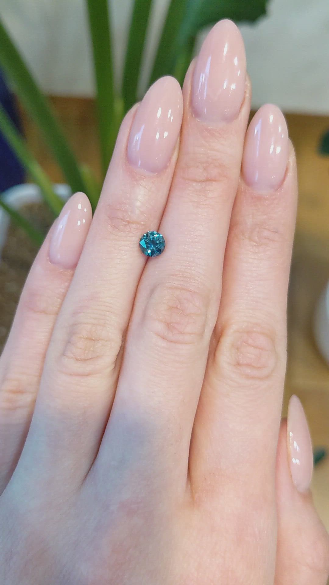 0.90 Ct. Greenish Blue Sapphire from Montana Size Video