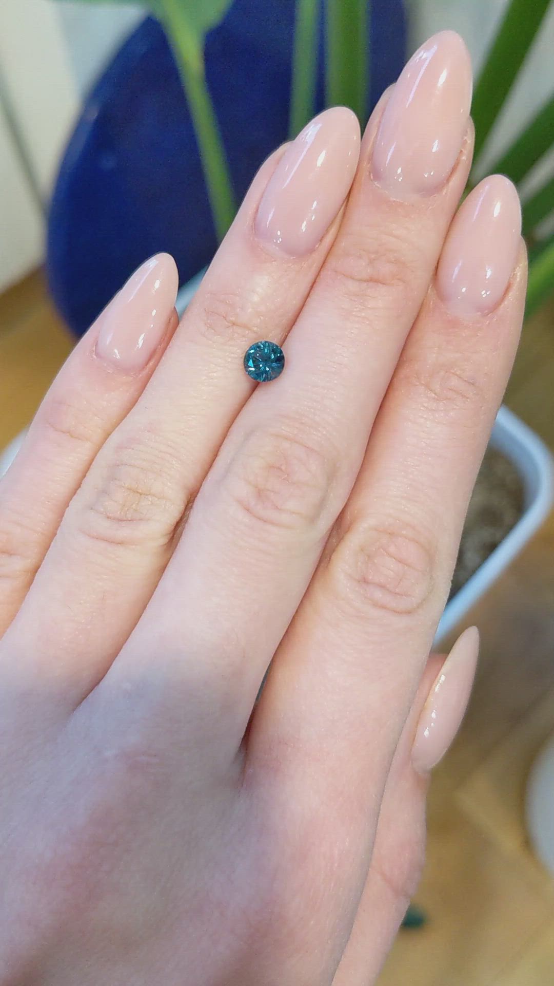 0.90 Ct. Greenish Blue Sapphire from Montana Size Video