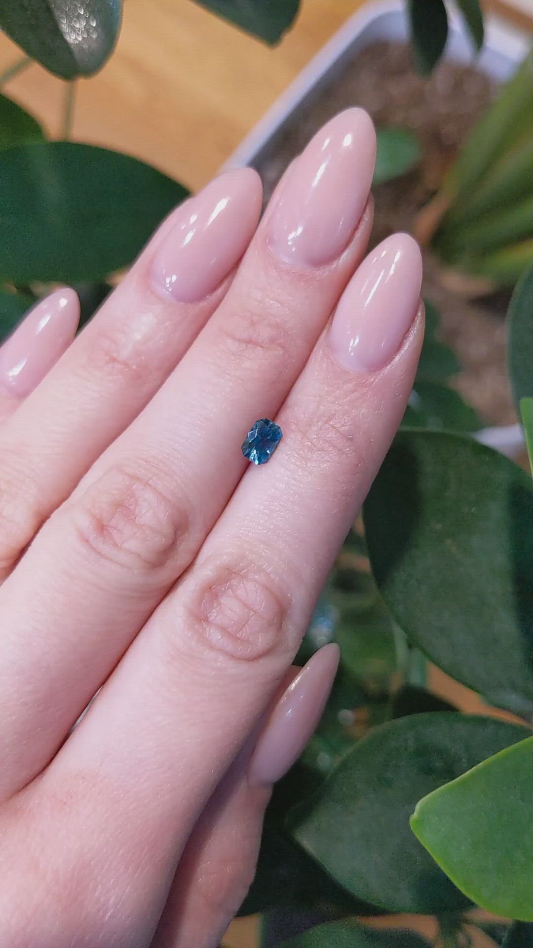 0.77 Ct. Blue Sapphire from Montana Size Video