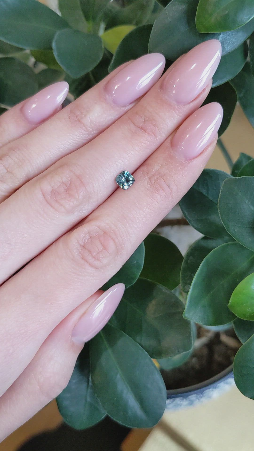 0.69 Ct. Bluish Green Sapphire from Montana Size Video