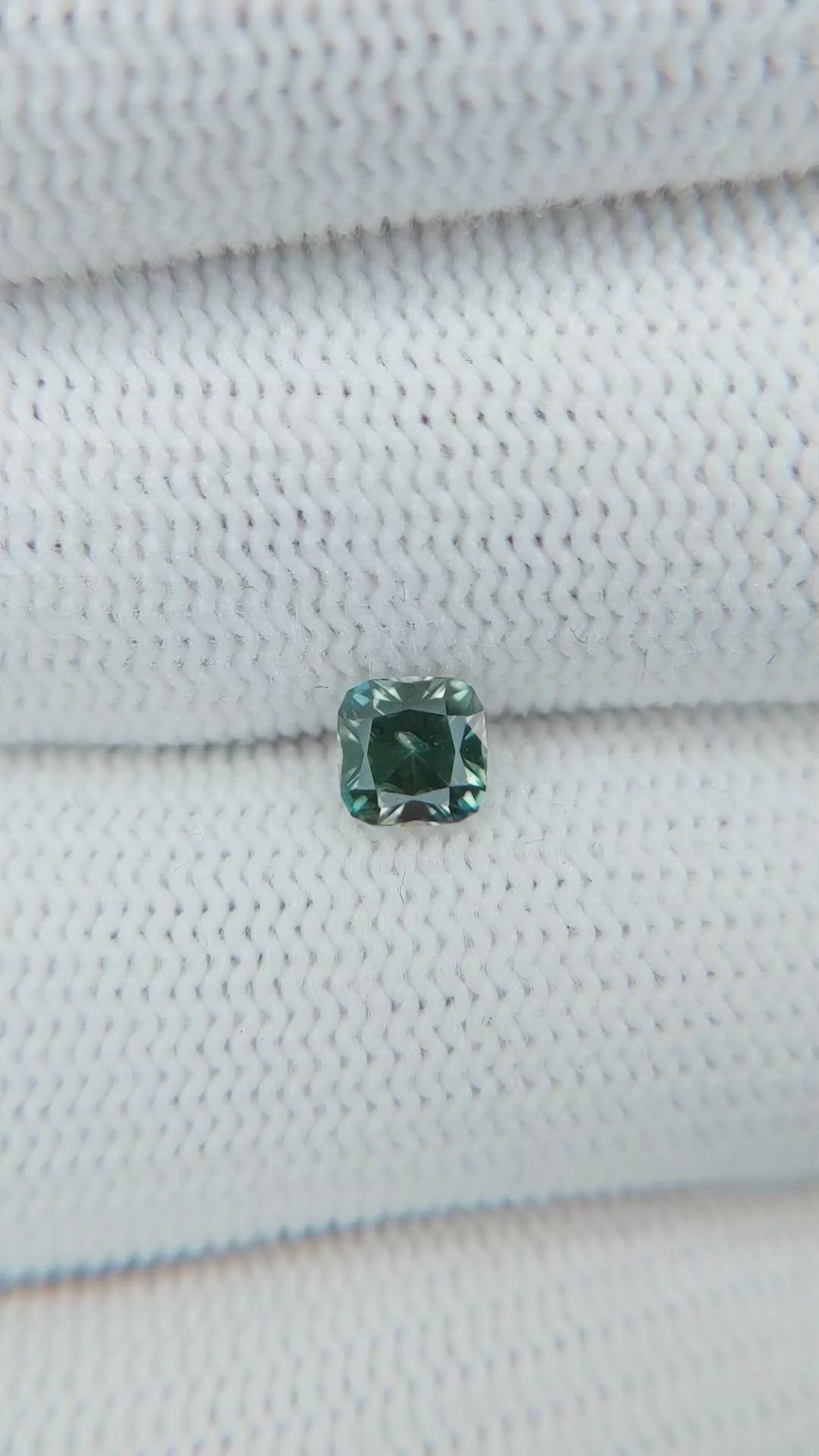 0.69 Ct. Bluish Green Sapphire from Montana Size Video