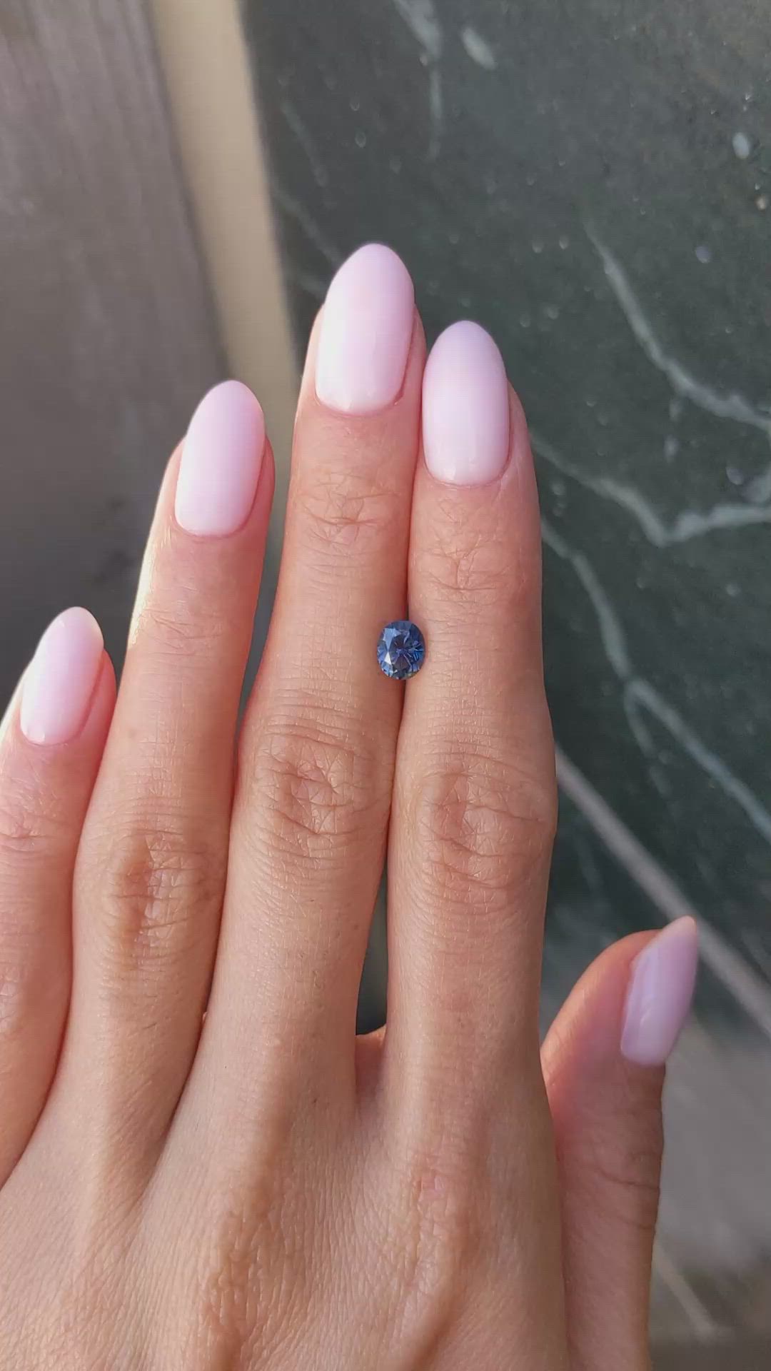 0.96 Ct. Greenish Blue Sapphire from Montana Size Video