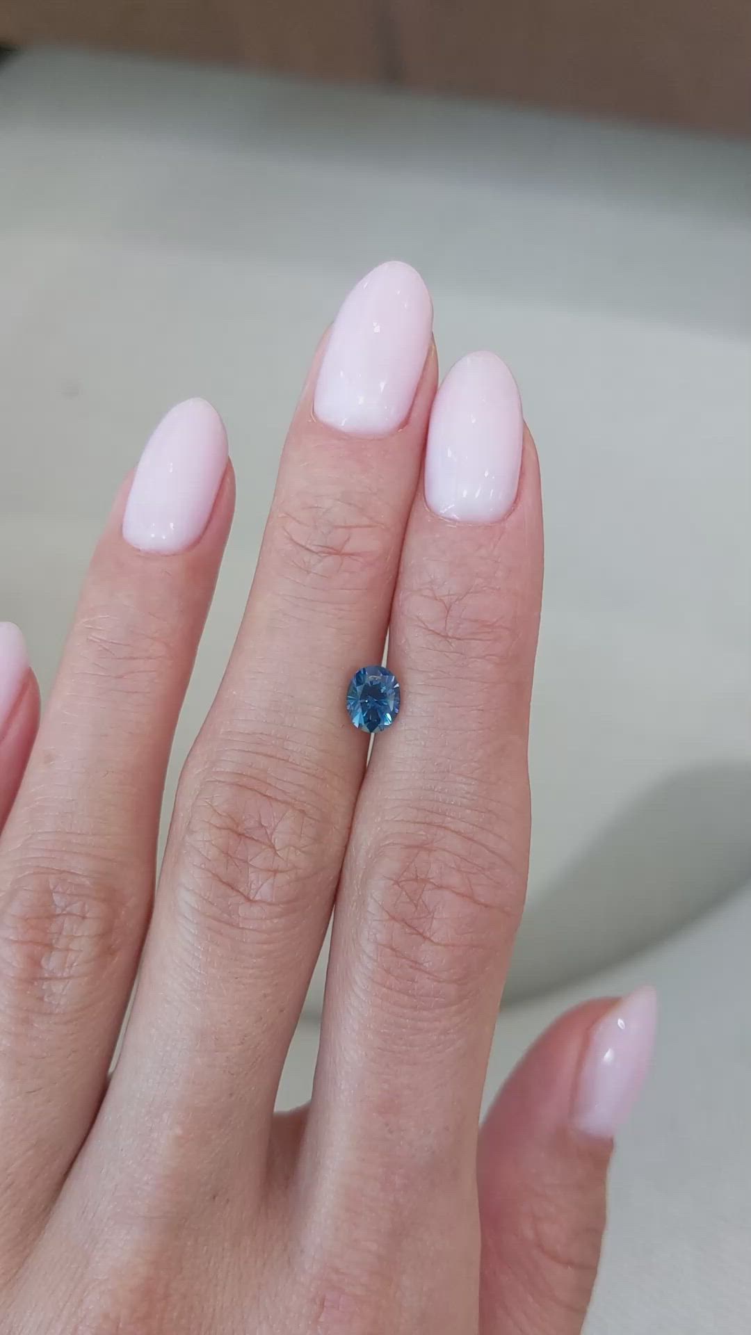 0.96 Ct. Greenish Blue Sapphire from Montana Size Video