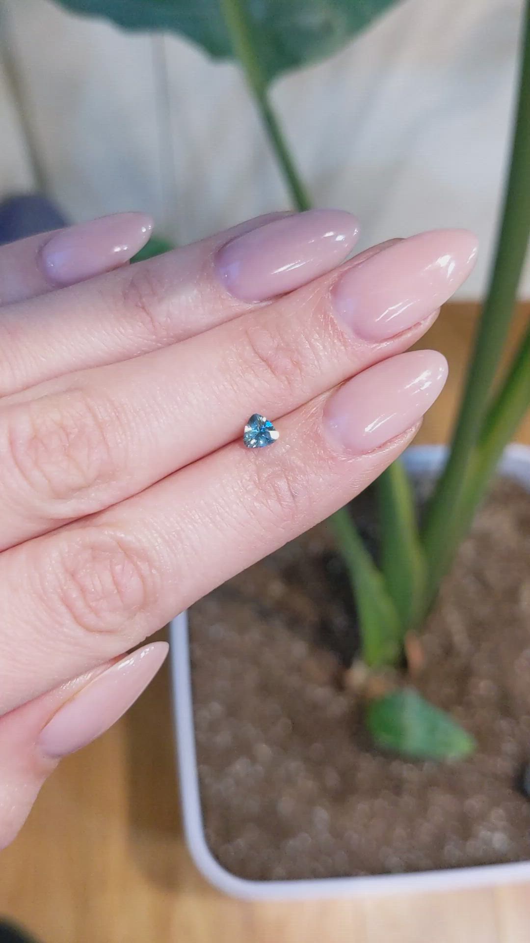 0.39 Ct. Bluish Green Sapphire from Montana Size Video