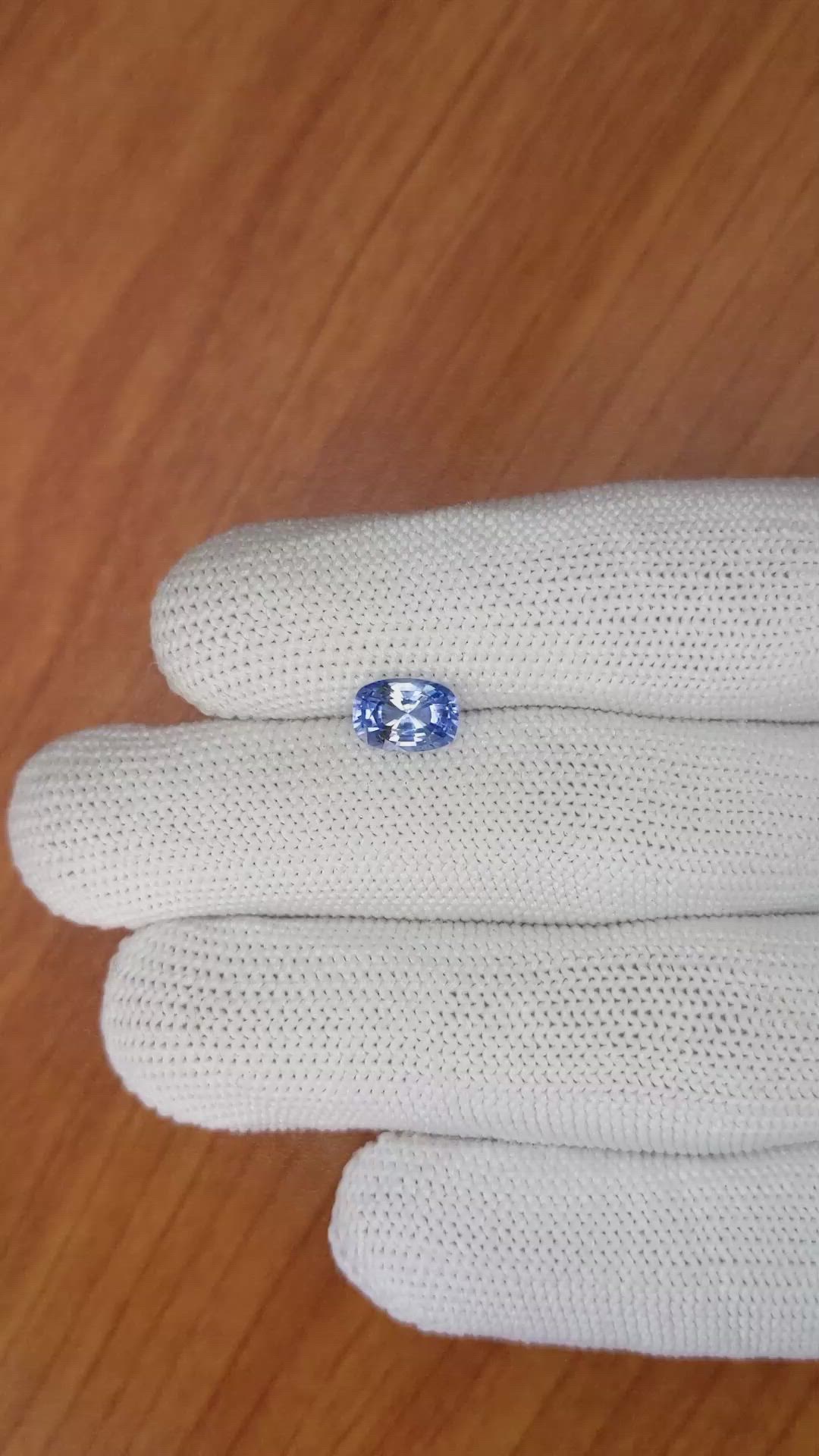 1.60 Ct. Blue Sapphire from Ceylon (Sri Lanka) Size Video