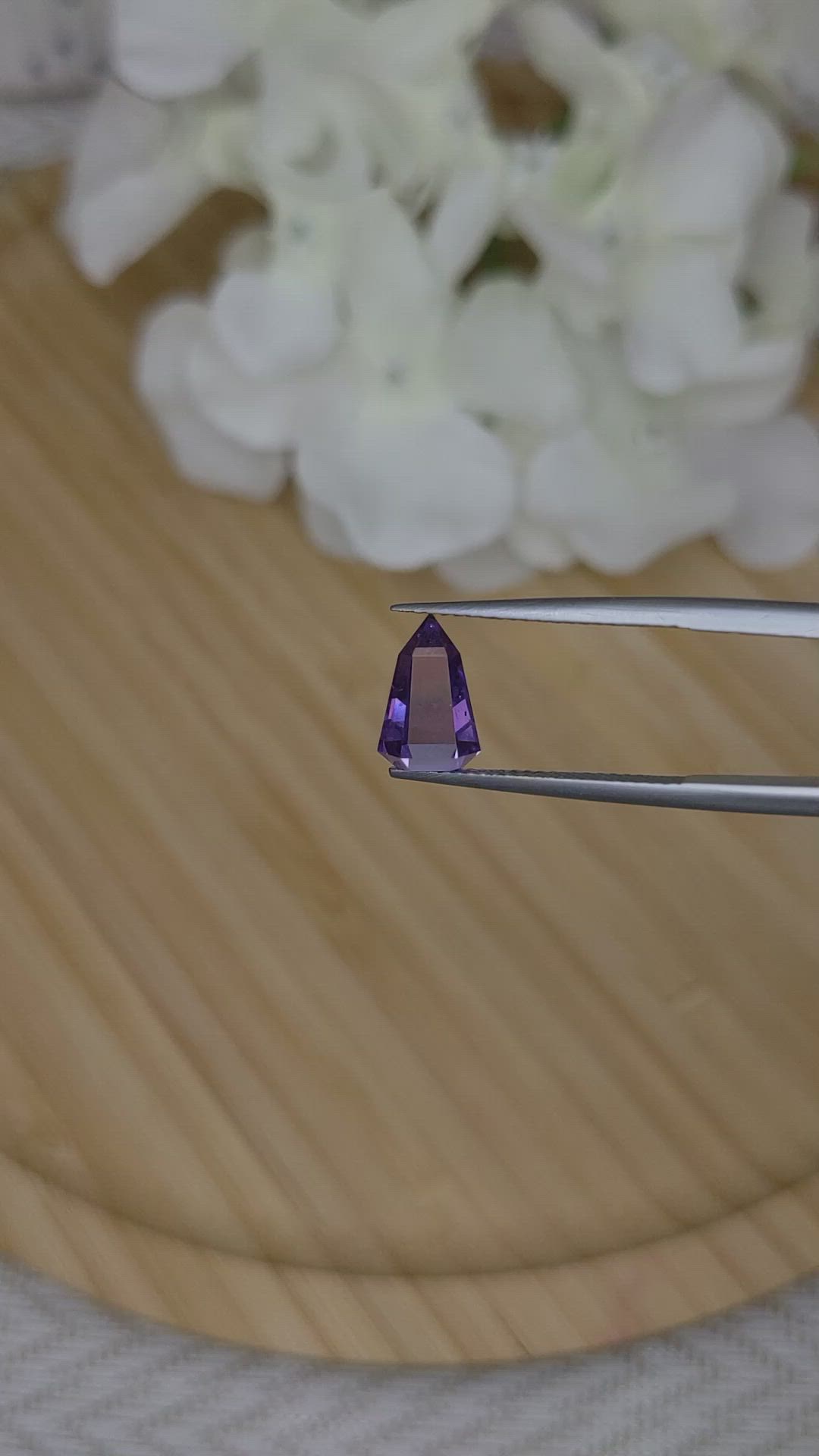 2.65 Ct. Pinkish Purple Rough Sapphire Crystal from Ceylon (Sri Lanka) Size Video