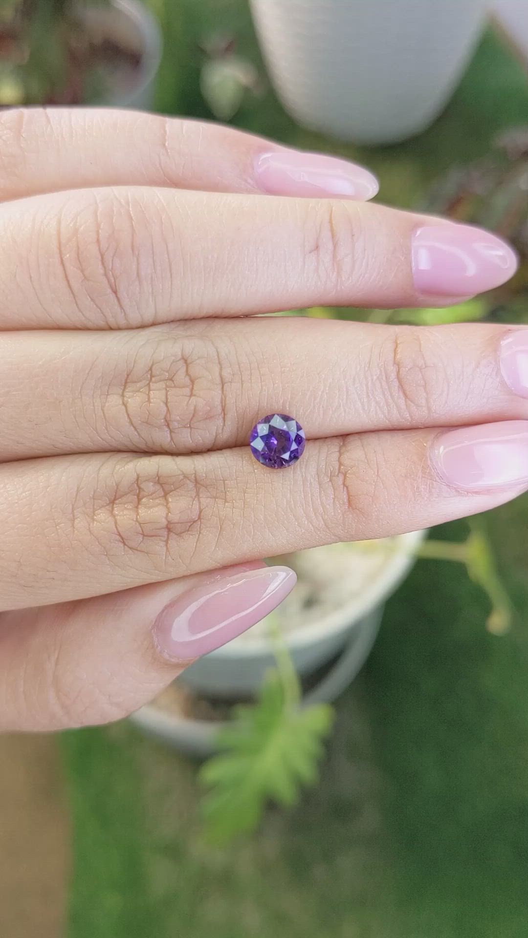 1.32 Ct. Bluish Purple Sapphire from Ceylon (Sri Lanka) Size Video