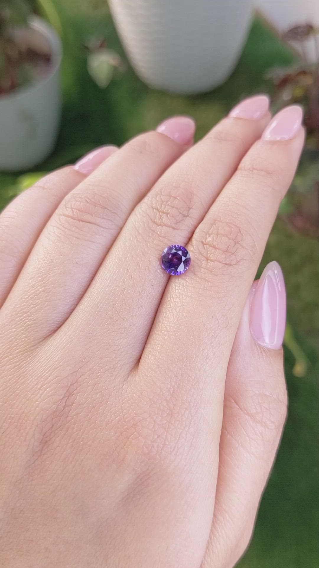 1.32 Ct. Bluish Purple Sapphire from Ceylon (Sri Lanka) Size Video