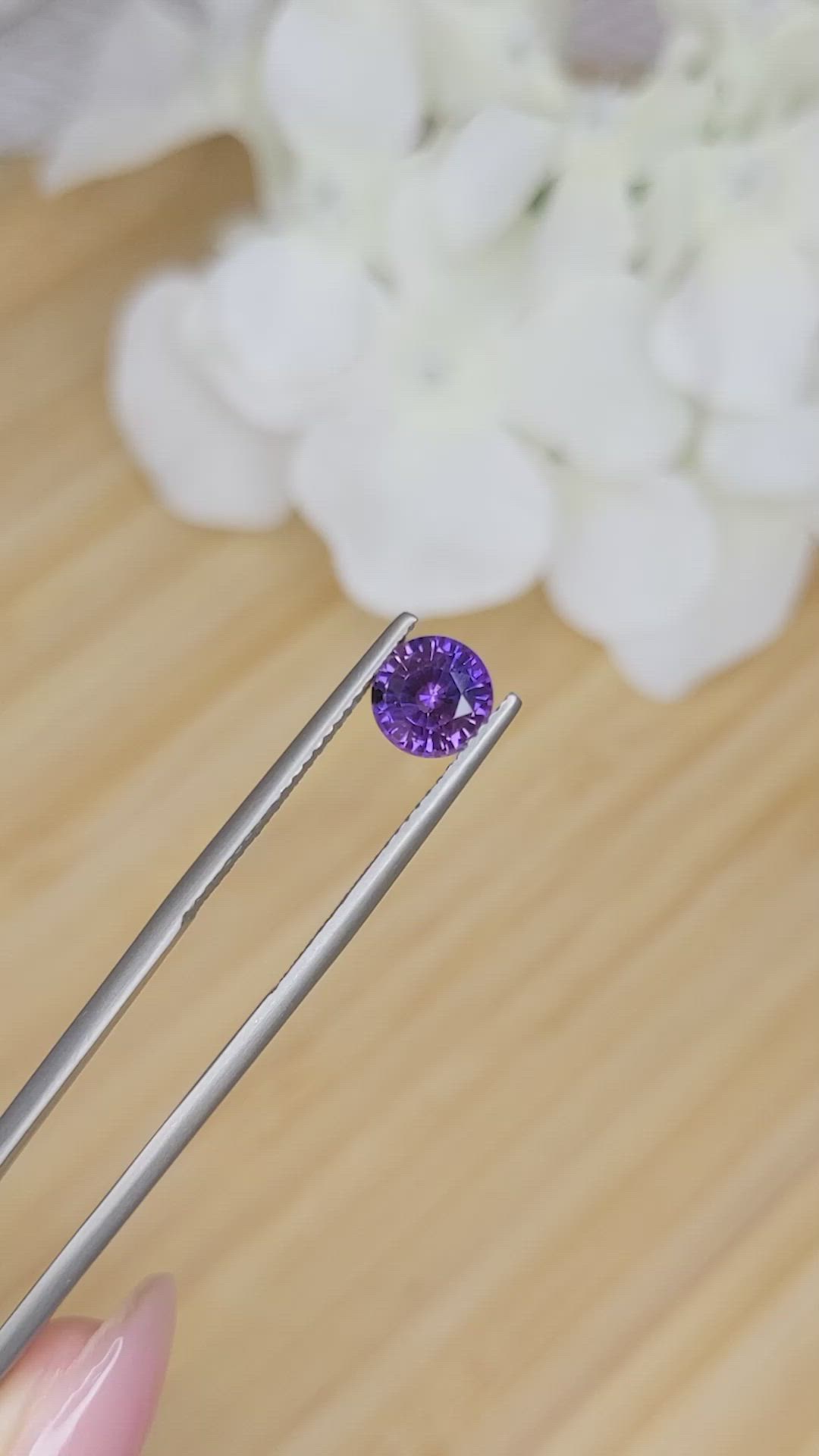 1.32 Ct. Bluish Purple Sapphire from Ceylon (Sri Lanka) Size Video