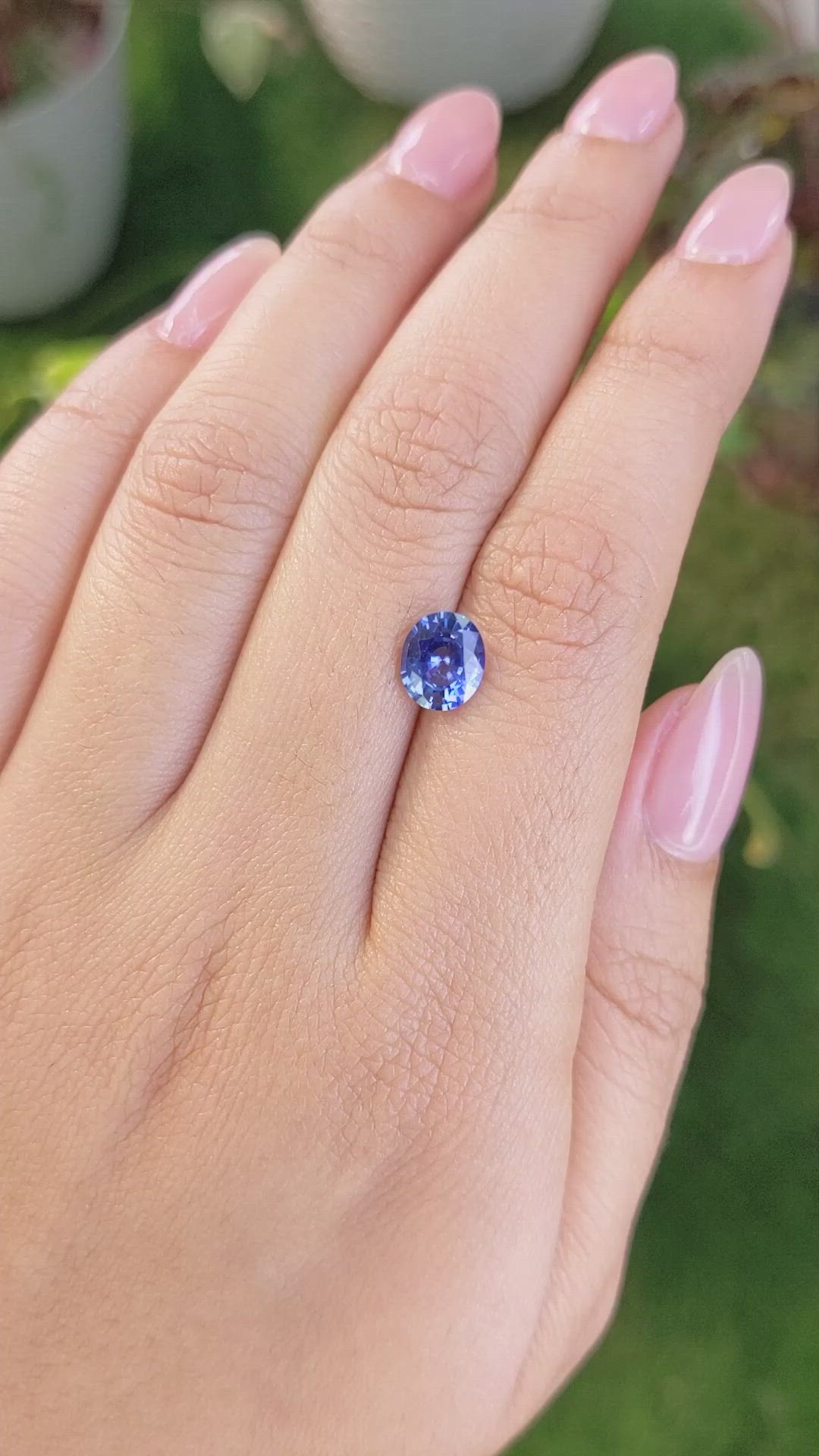 1.60 Ct. Blue Sapphire from Ceylon (Sri Lanka) Size Video