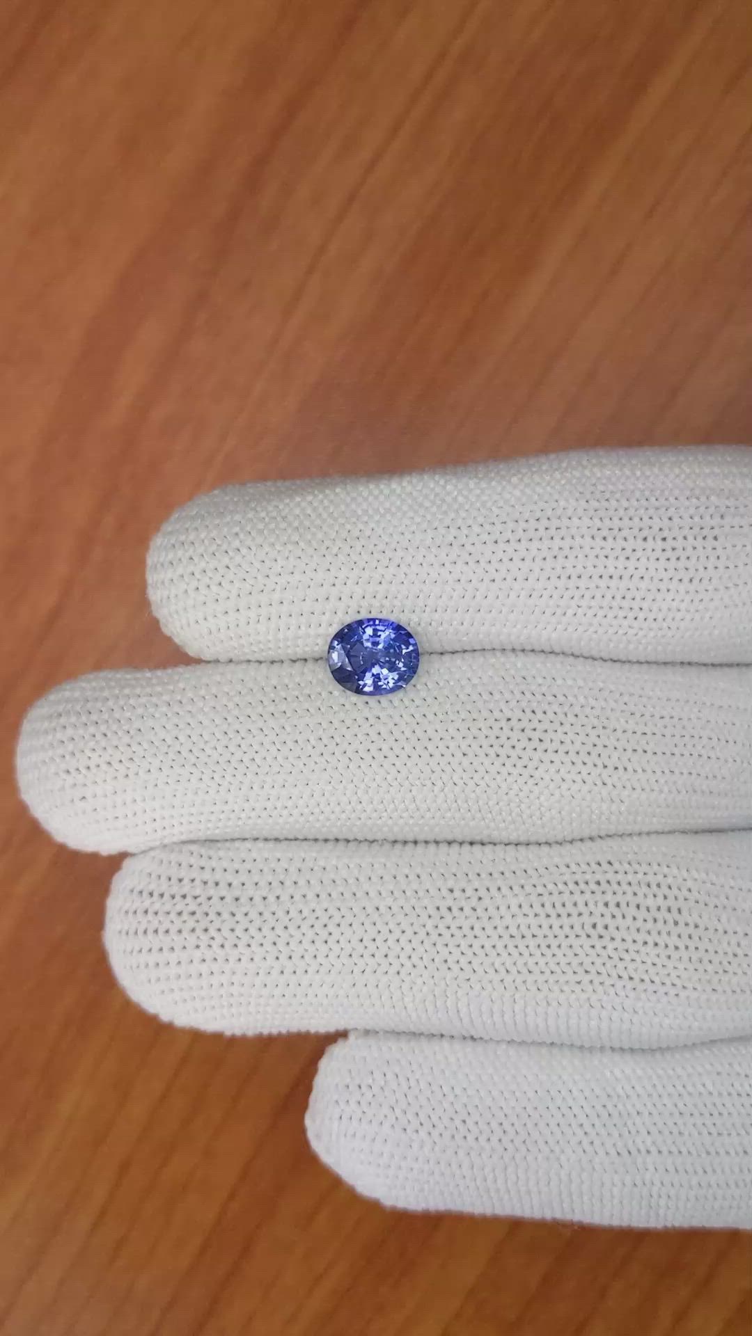 1.60 Ct. Blue Sapphire from Ceylon (Sri Lanka) Size Video