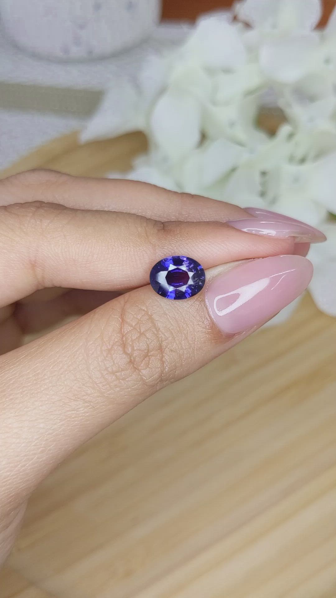1.84 Ct. Purplish Blue Sapphire from Ceylon (Sri Lanka) Size Video
