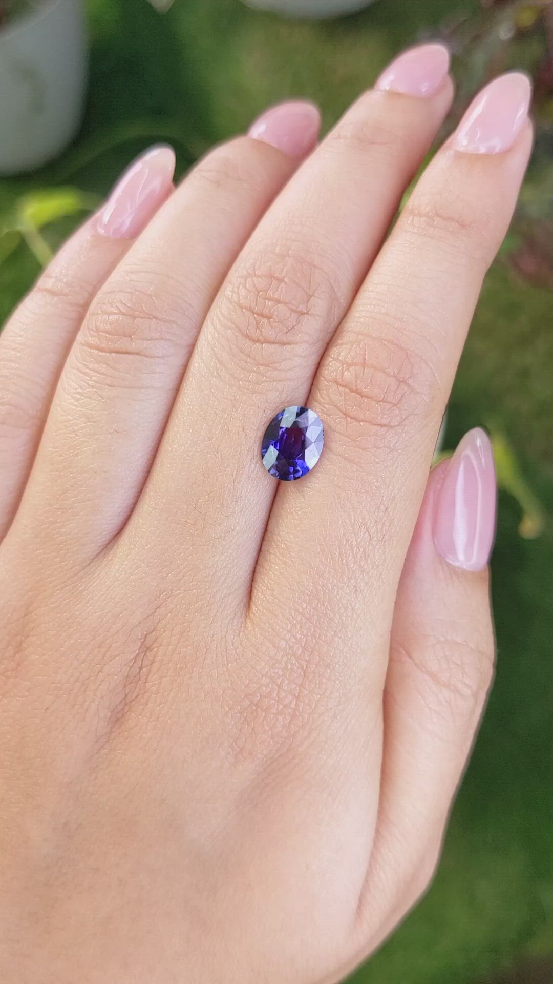 1.84 Ct. Purplish Blue Sapphire from Ceylon (Sri Lanka) Size Video