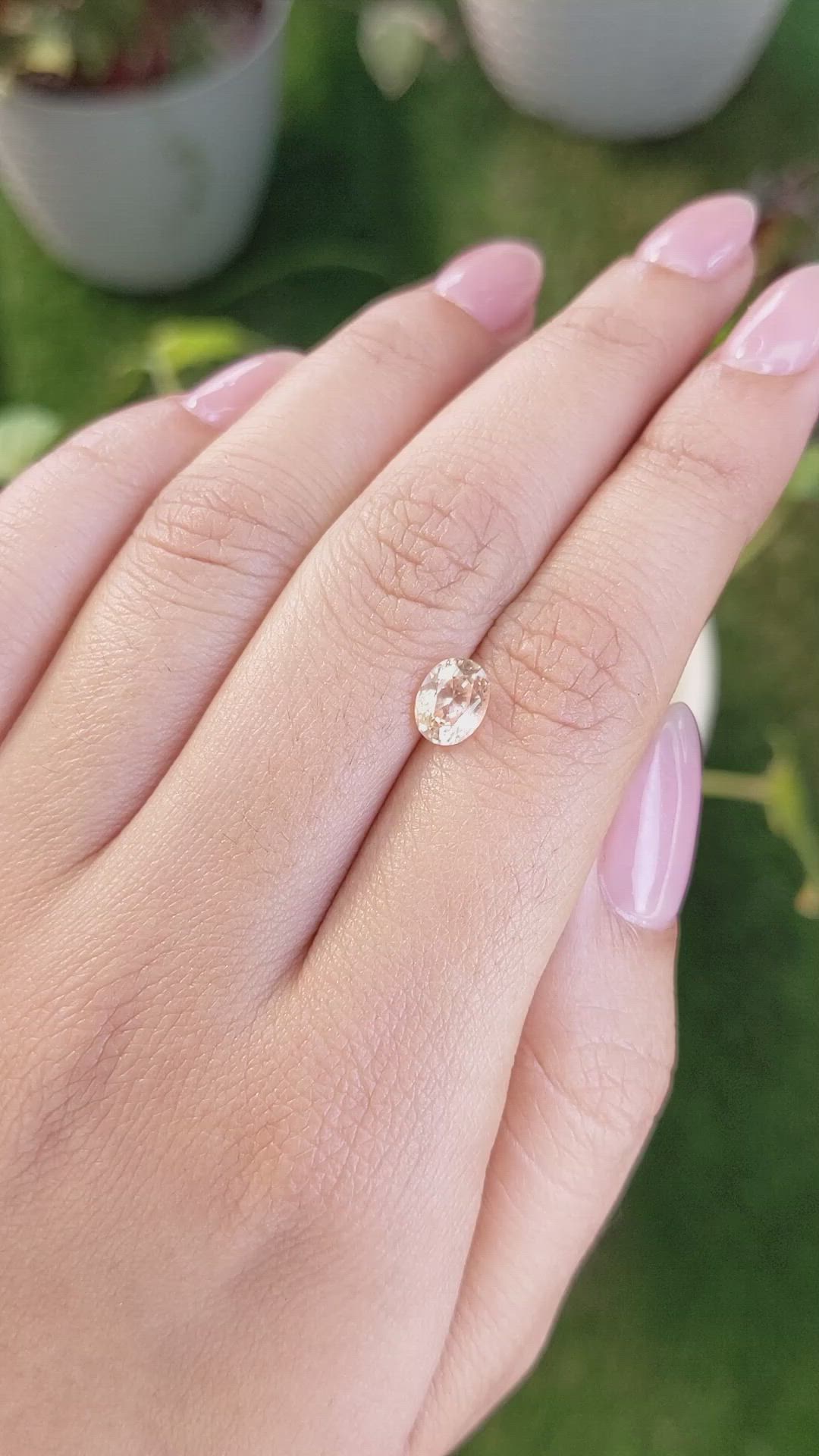 1.32 Ct. Peach Sapphire from Ceylon (Sri Lanka) Size Video