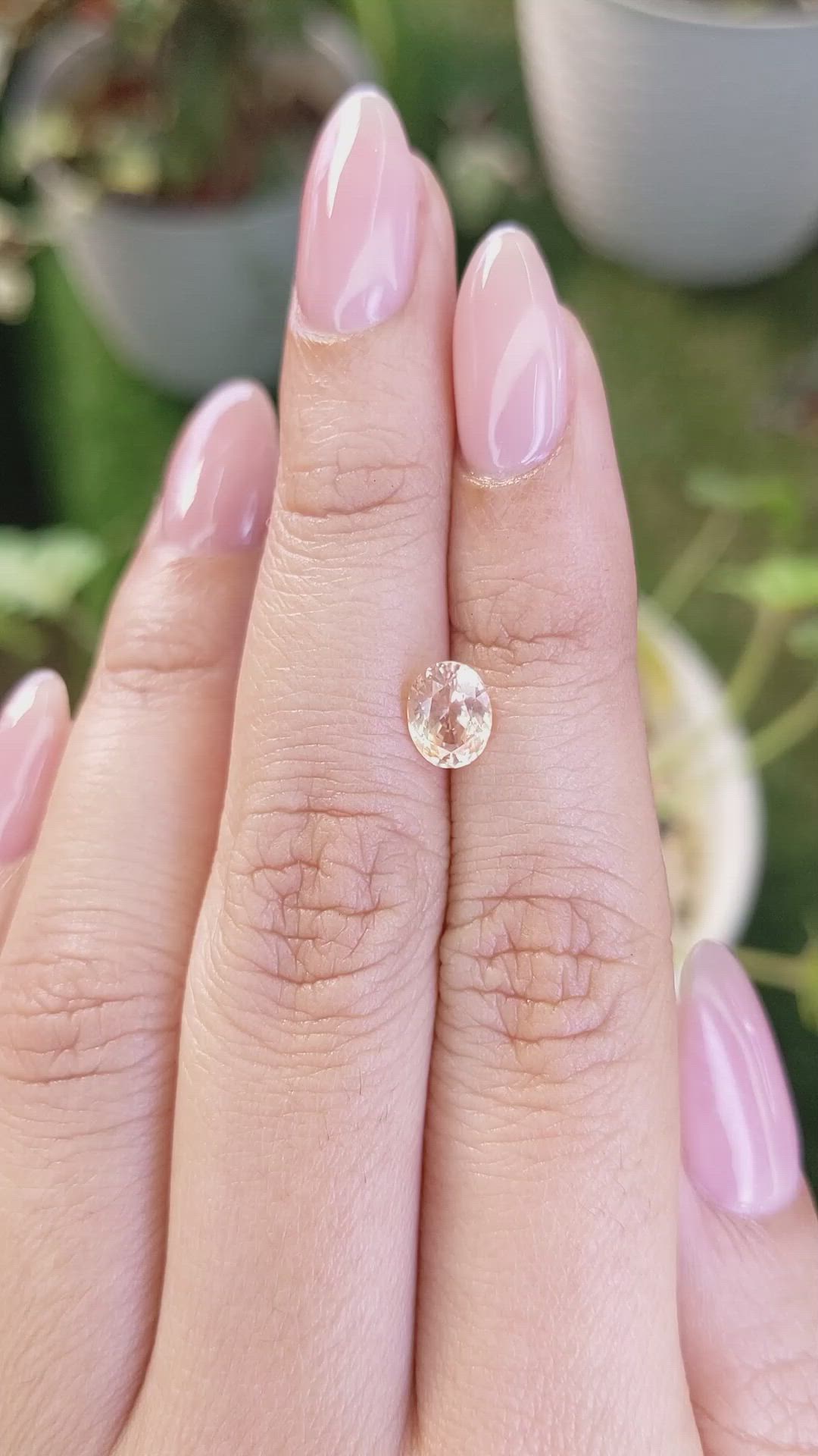 1.32 Ct. Peach Sapphire from Ceylon (Sri Lanka) Size Video