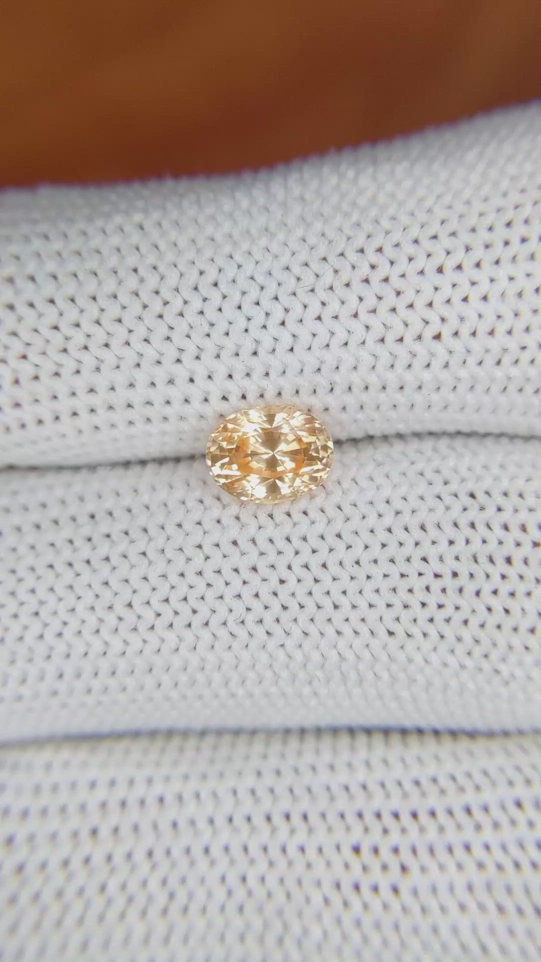 1.32 Ct. Peach Sapphire from Ceylon (Sri Lanka) Size Video