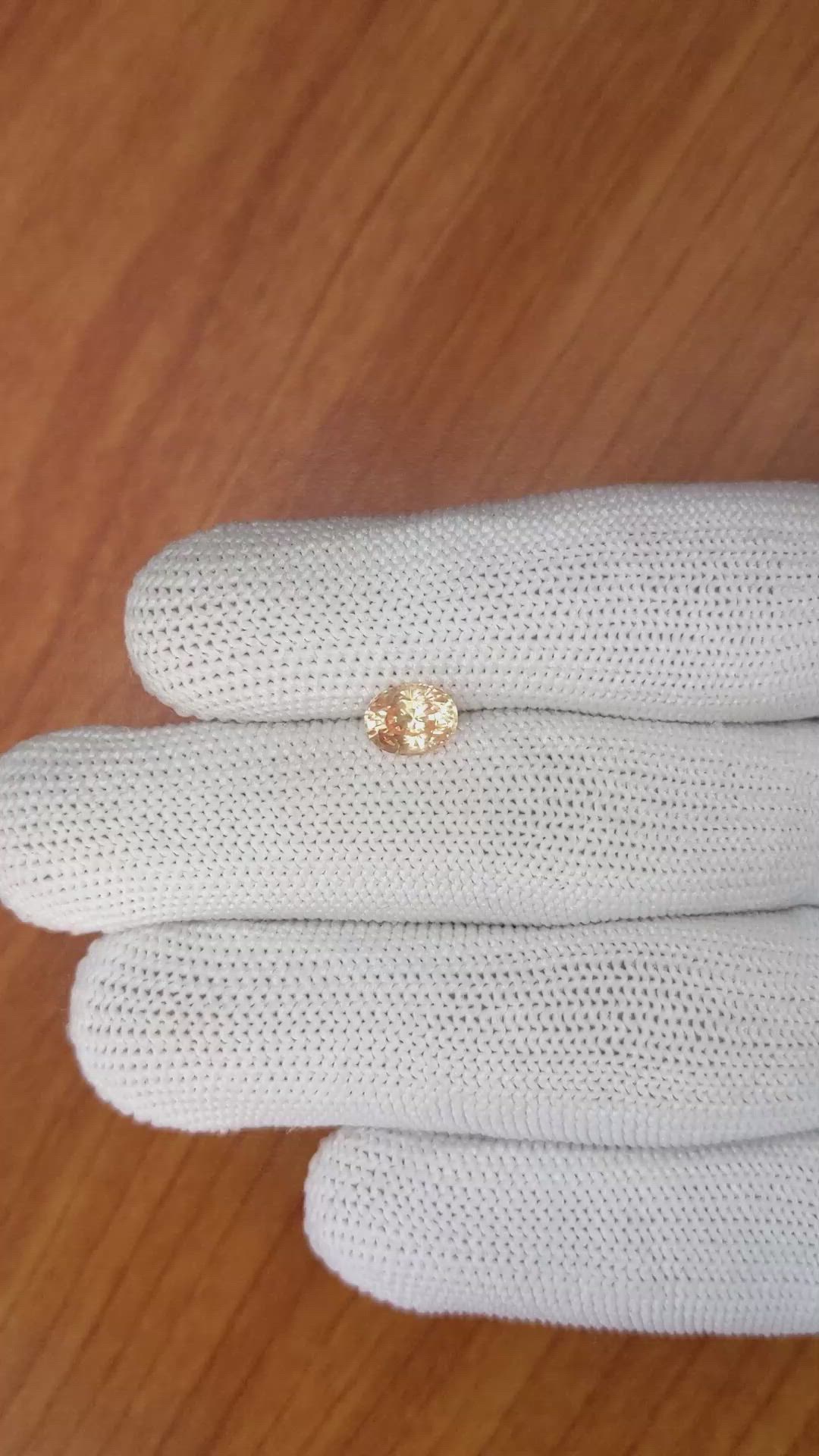 1.32 Ct. Peach Sapphire from Ceylon (Sri Lanka) Size Video