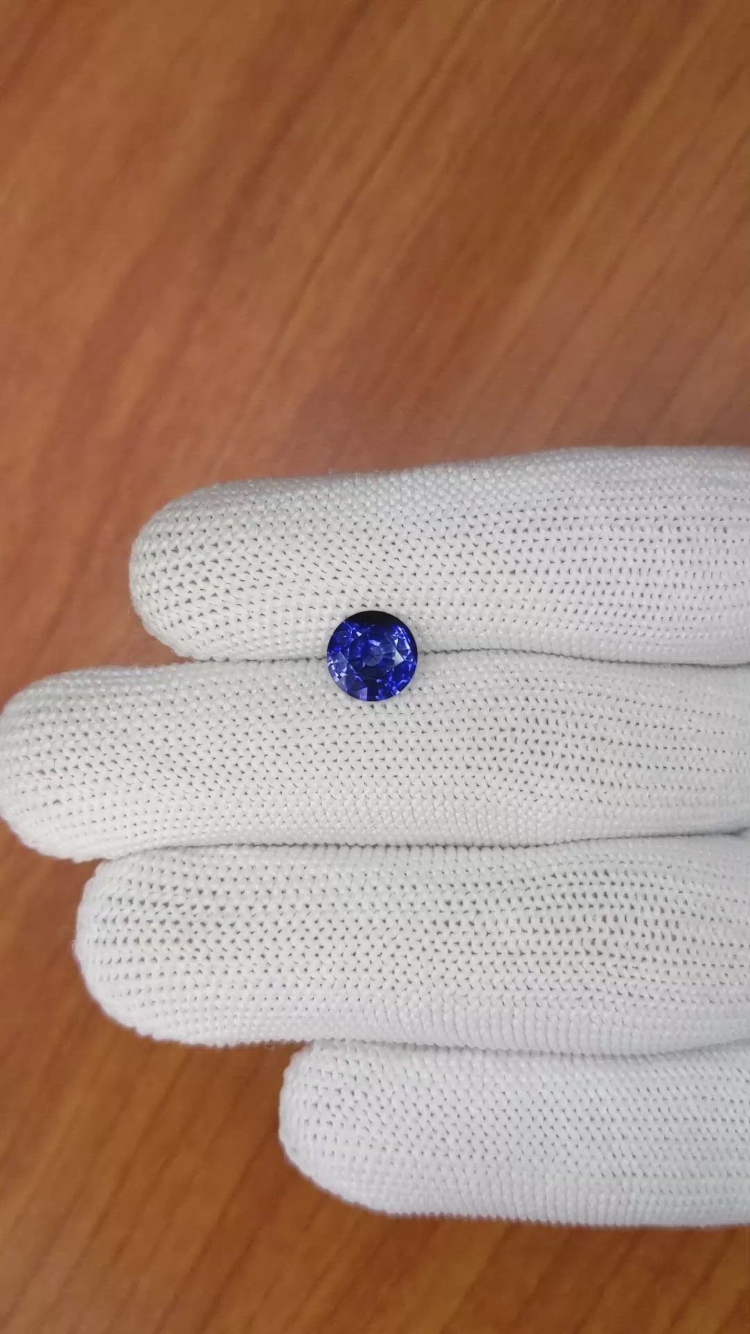 1.93 Ct. Blue Sapphire from Ceylon (Sri Lanka) Size Video