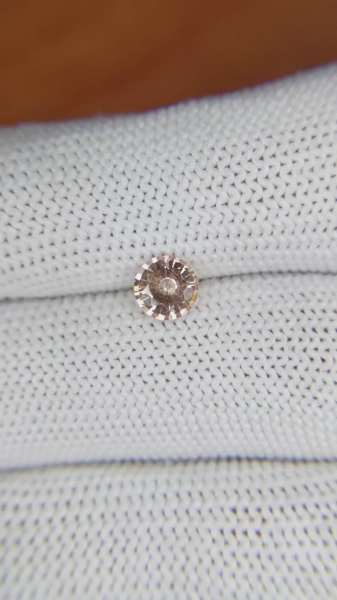 0.82 Ct. Peach Sapphire from Ceylon (Sri Lanka) Size Video