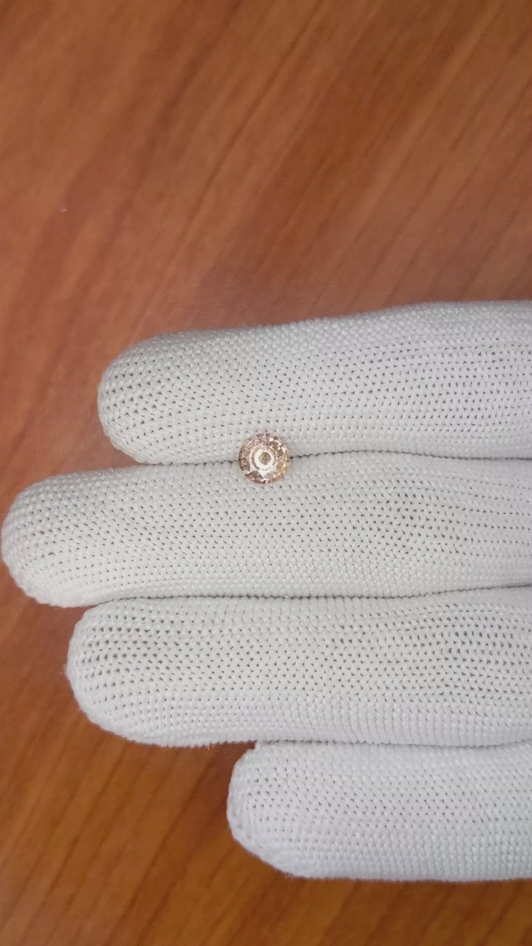 0.82 Ct. Peach Sapphire from Ceylon (Sri Lanka) Size Video
