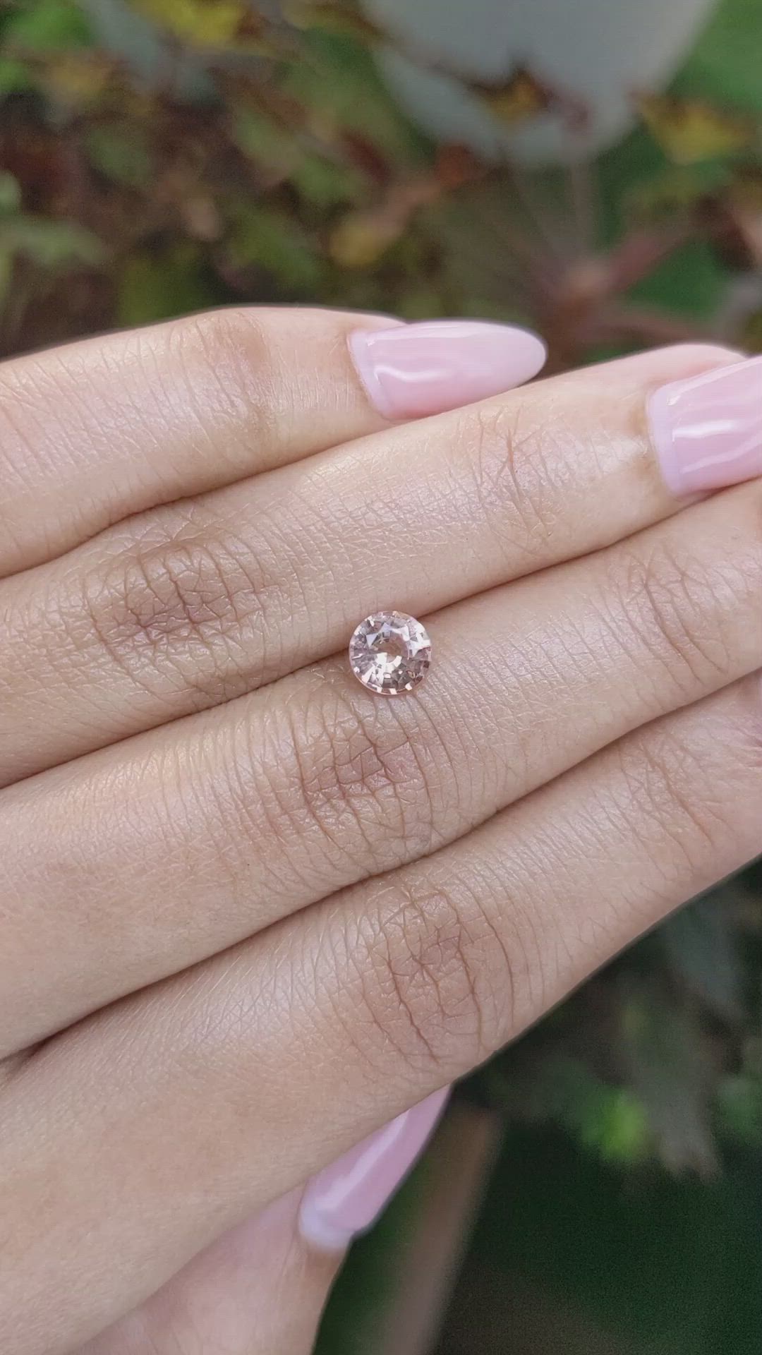 0.82 Ct. Peach Sapphire from Ceylon (Sri Lanka) Size Video