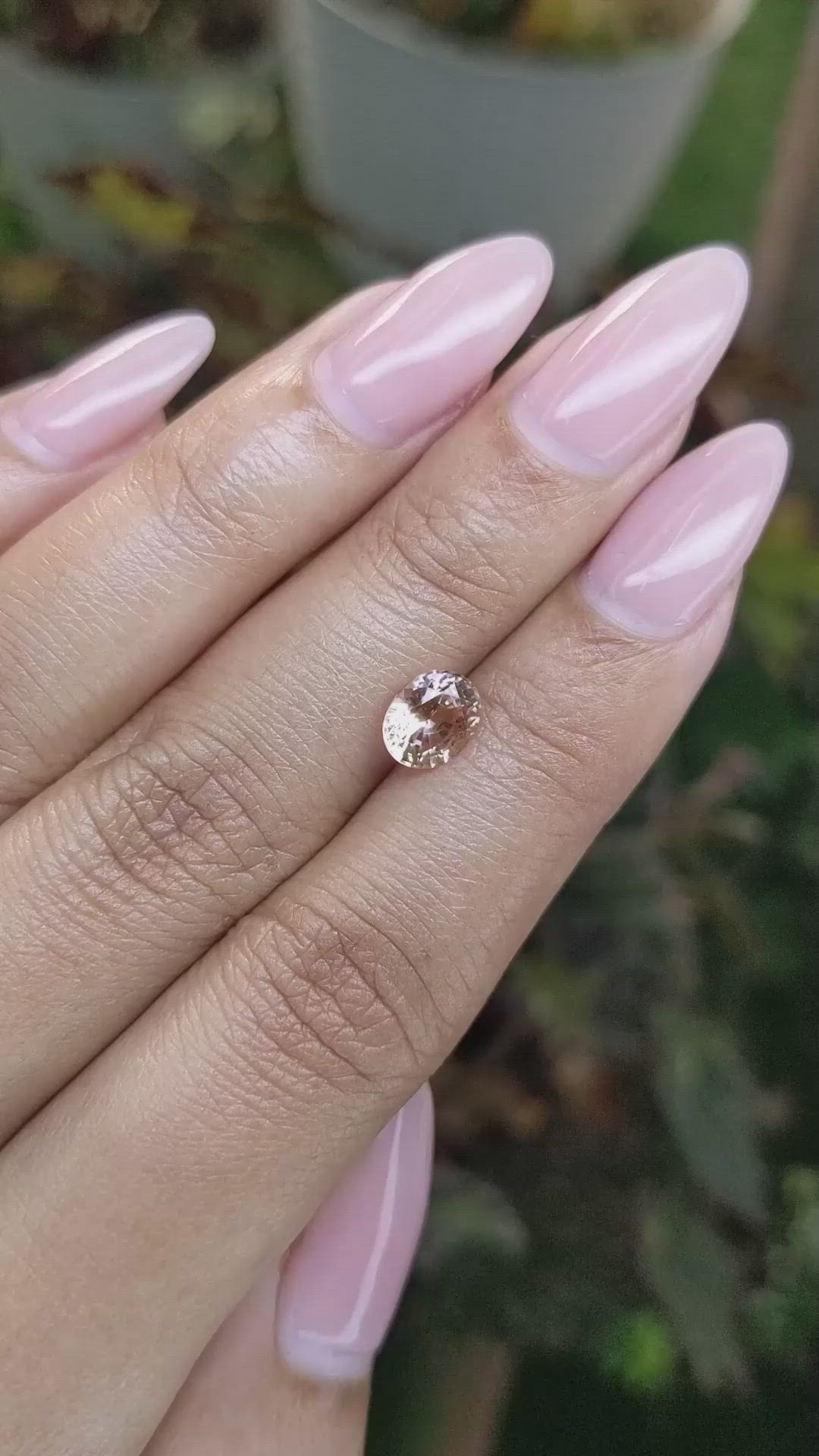 1.46 Ct. Peach Sapphire from Ceylon (Sri Lanka) Size Video