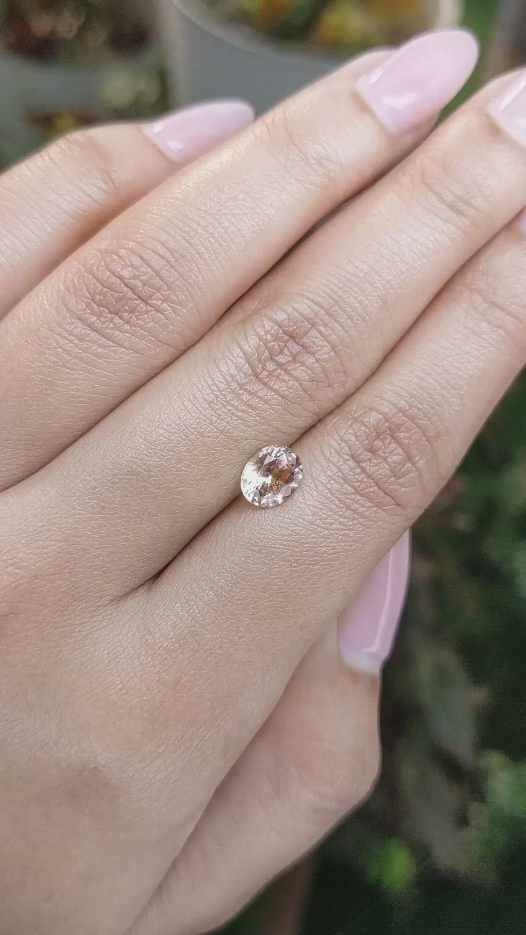 1.46 Ct. Peach Sapphire from Ceylon (Sri Lanka) Size Video