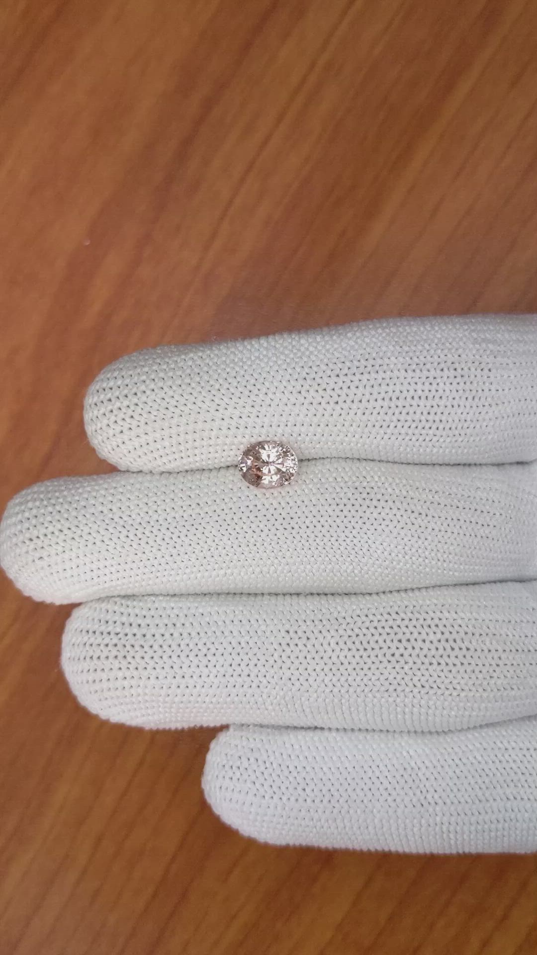 1.46 Ct. Peach Sapphire from Ceylon (Sri Lanka) Size Video