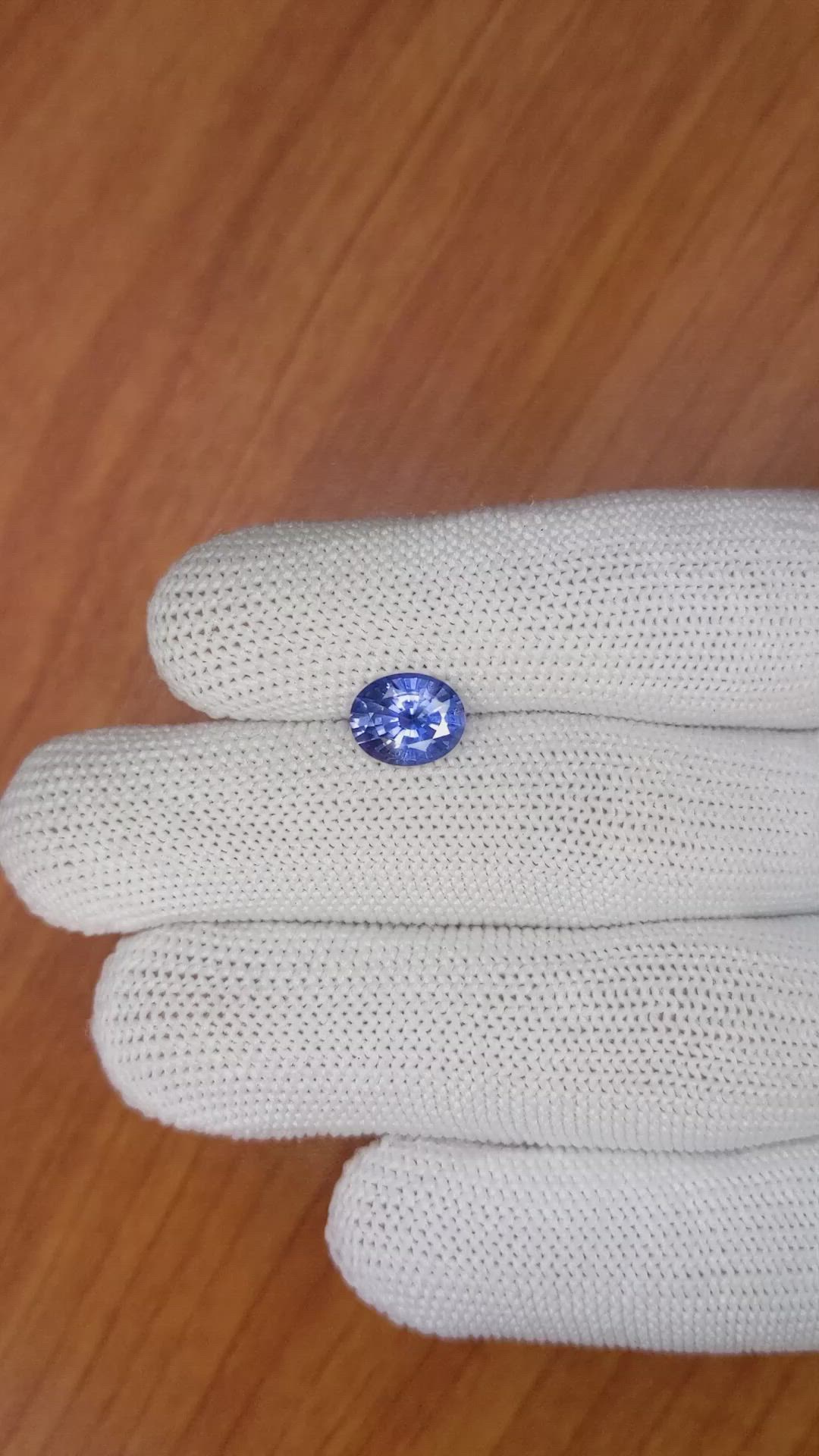 2.08 Ct. Blue Sapphire from Ceylon (Sri Lanka) Size Video