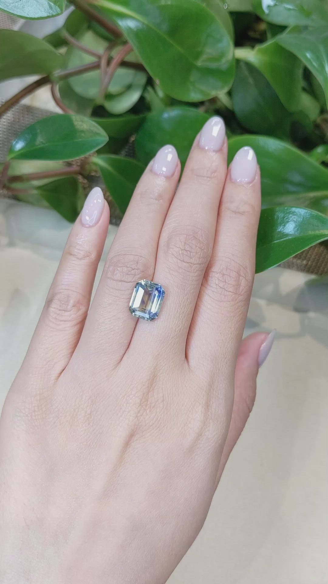 7.49 Ct. Bi Color Sapphire from Ceylon (Sri Lanka) Size Video